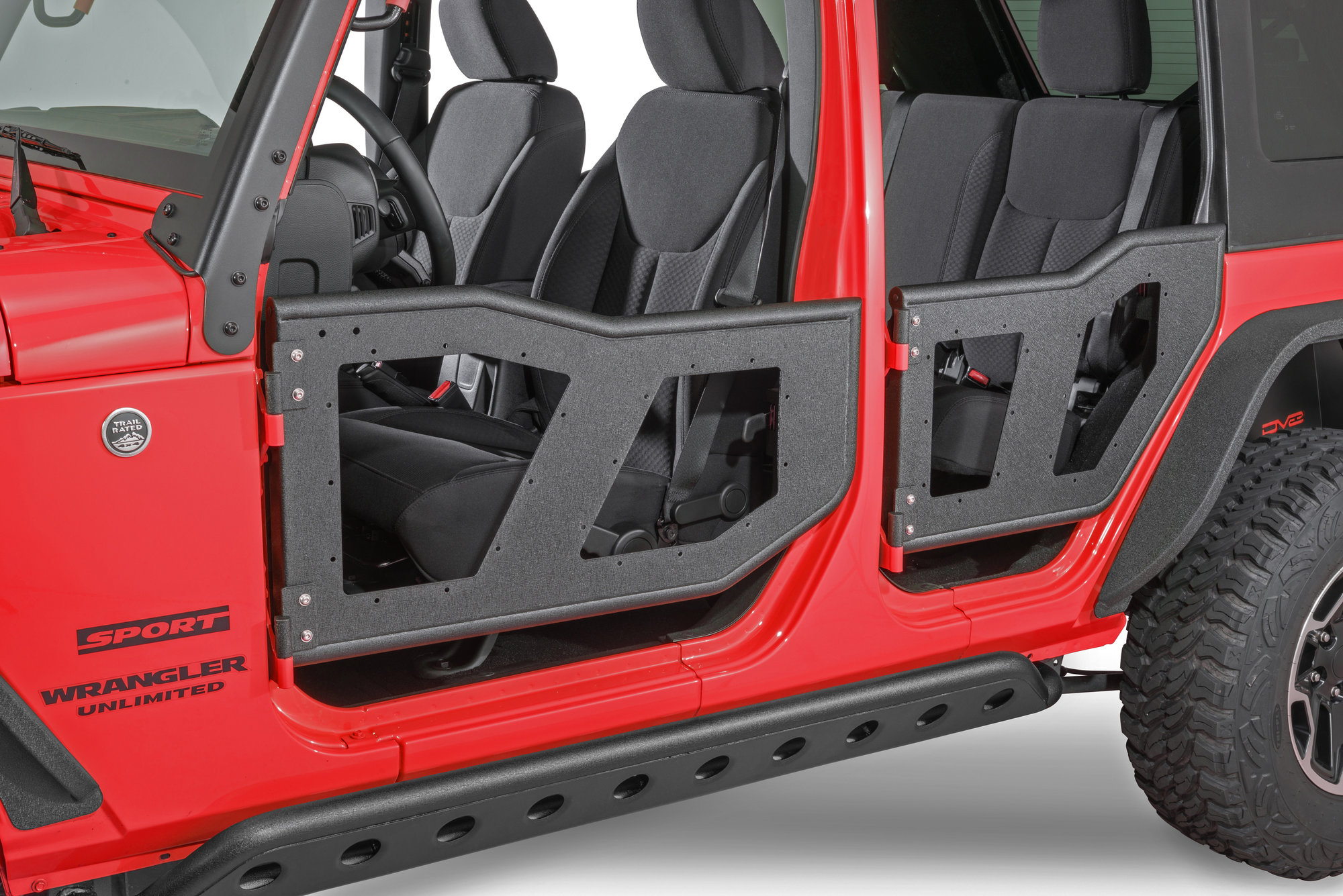 DV8 Offroad RDSTTB-01 Plated Rock Doors for 07-18 Jeep Wrangler
