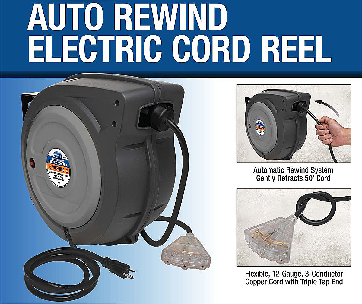 Eastwood 33092 Auto Rewind Electric Cord Reel Quadratec