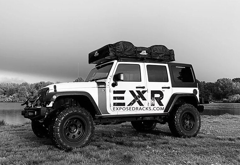 Exposed Racks Hardtop Tent Roof Rack for 07-18 Jeep Wrangler Unlimited JK  4-Door | Quadratec