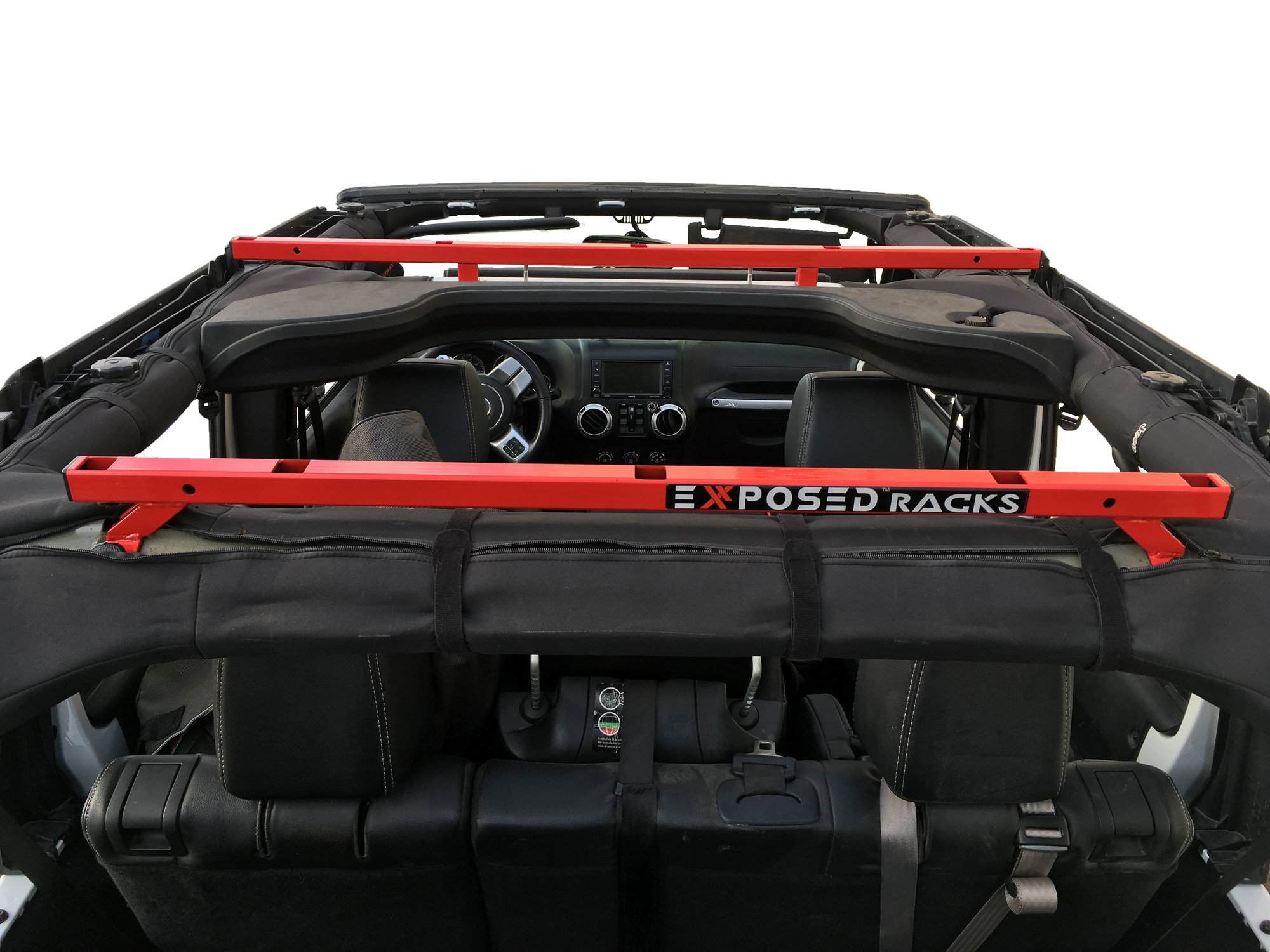 Exposed Racks Under Soft Top Roof Rack for 07-18 Jeep Wrangler Unlimited JK  4-Door | Quadratec