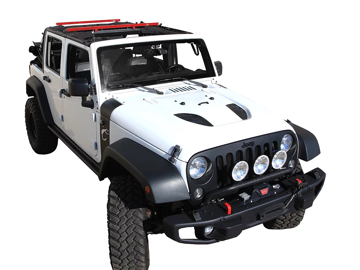 Exposed Racks Under Soft Top Roof Rack for 07-18 Jeep Wrangler Unlimited JK  4-Door | Quadratec