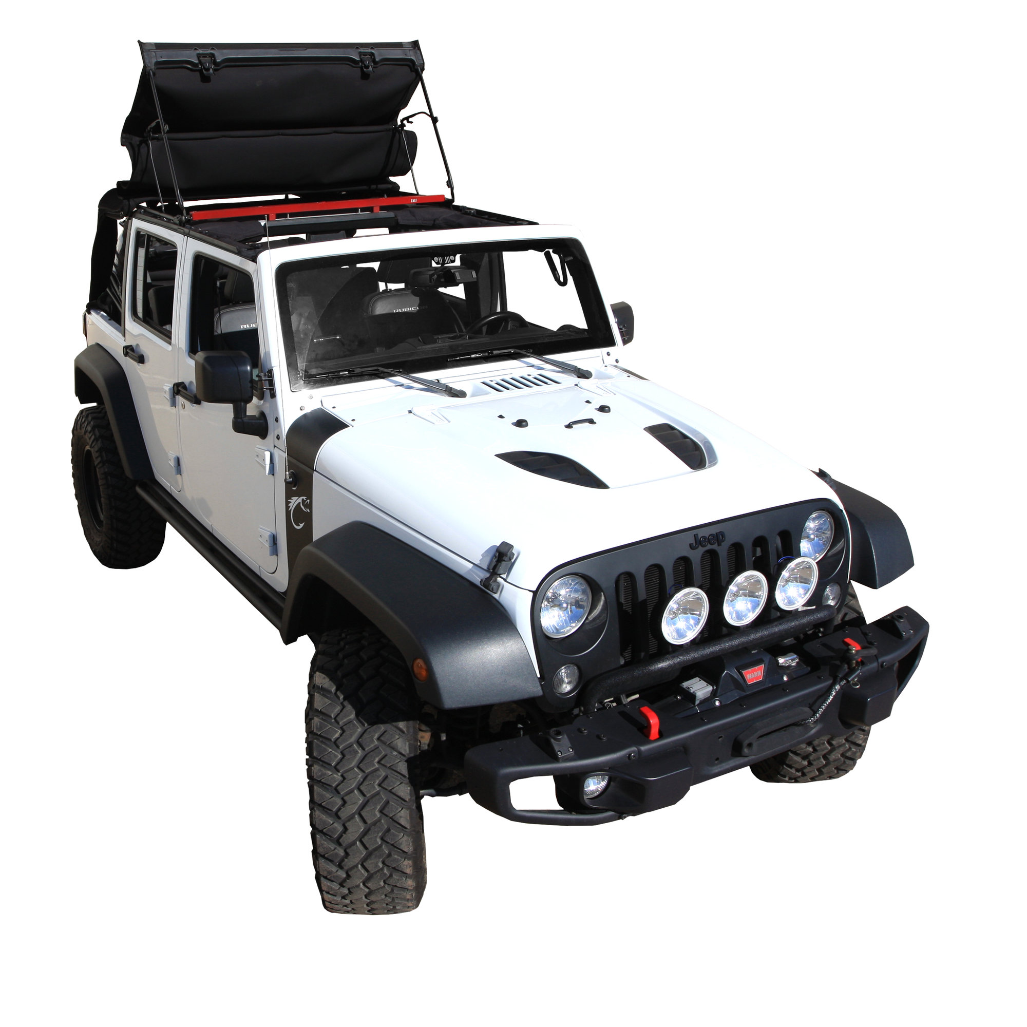 Exposed Racks Under Soft Top Roof Rack for 07-18 Jeep Wrangler Unlimited JK  4-Door | Quadratec