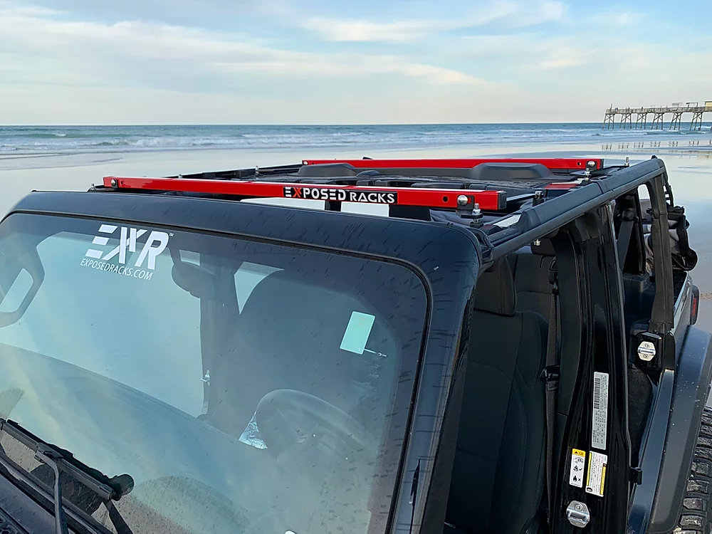 Exposed Racks Under Soft Top Roof Rack for 18-20 Jeep Wrangler Unlimited JL  4-Door | Quadratec