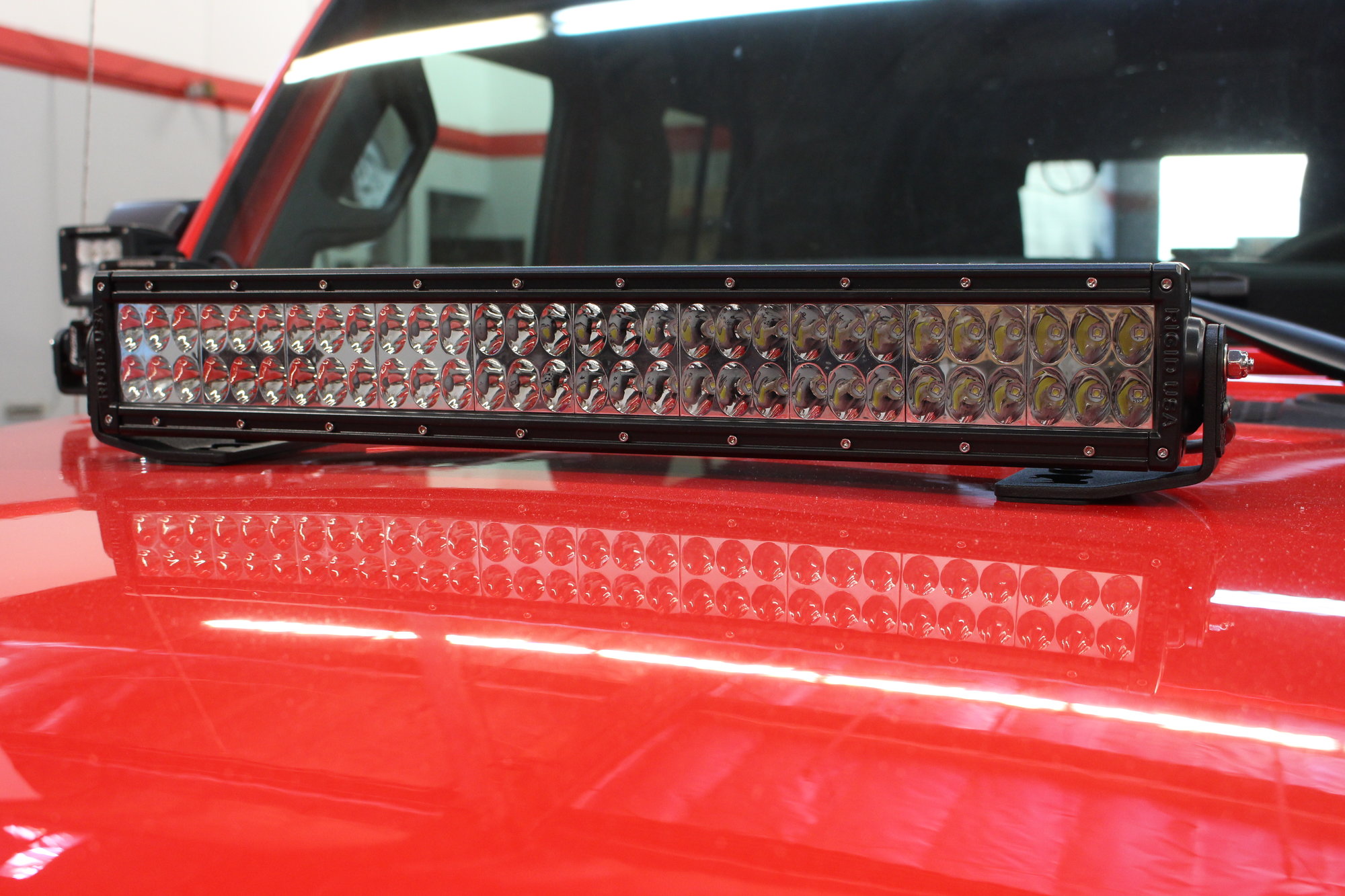 Go Rhino 20 LED Light Bar Hood Mount Brackets for 18-20 Jeep Wrangler JL  Unlimited & Gladiator JT