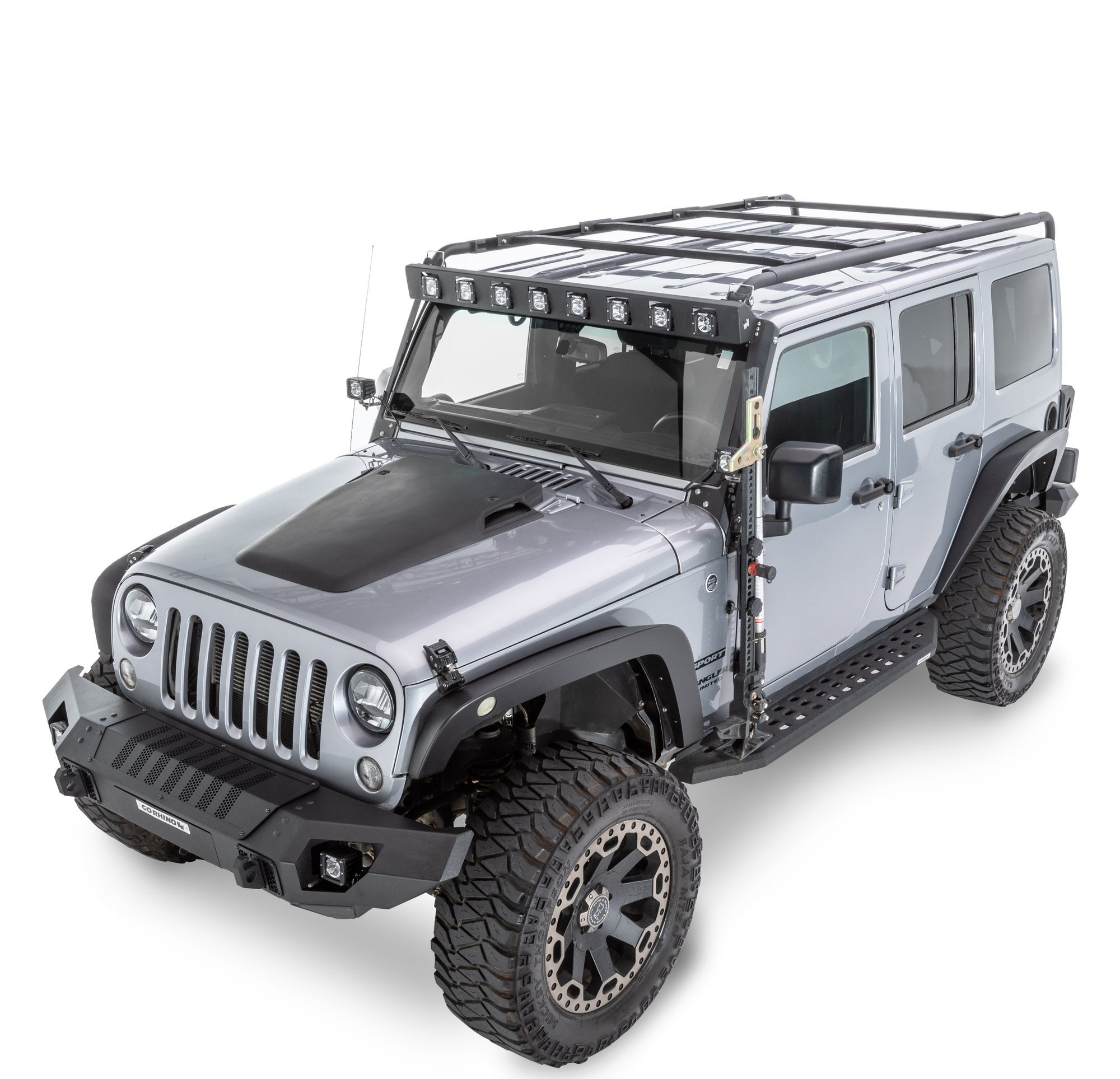 Go Rhino Overhead Overland Roof Rack System With Light Bar Frame For 07