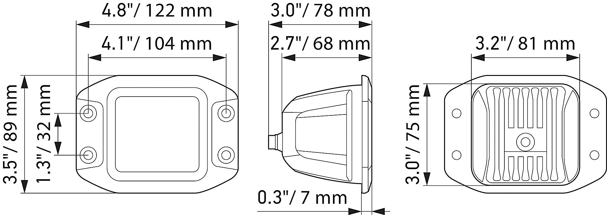 HELLA 358176821 Black Magic LED Series 3.2'' Cube Set - LED