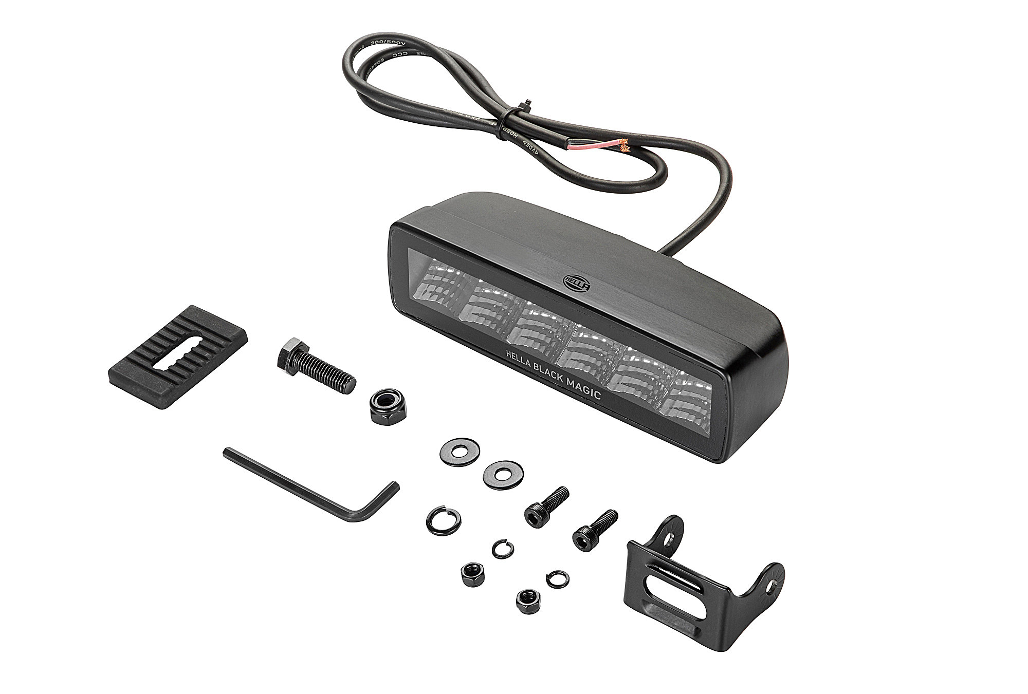 https://www.quadratec.com/sites/default/files/styles/product_zoomed/public/product_images/hella-black-magic-6-led-mini-light-bar-flood-beam-358176201-tabletop-kit-components.jpg