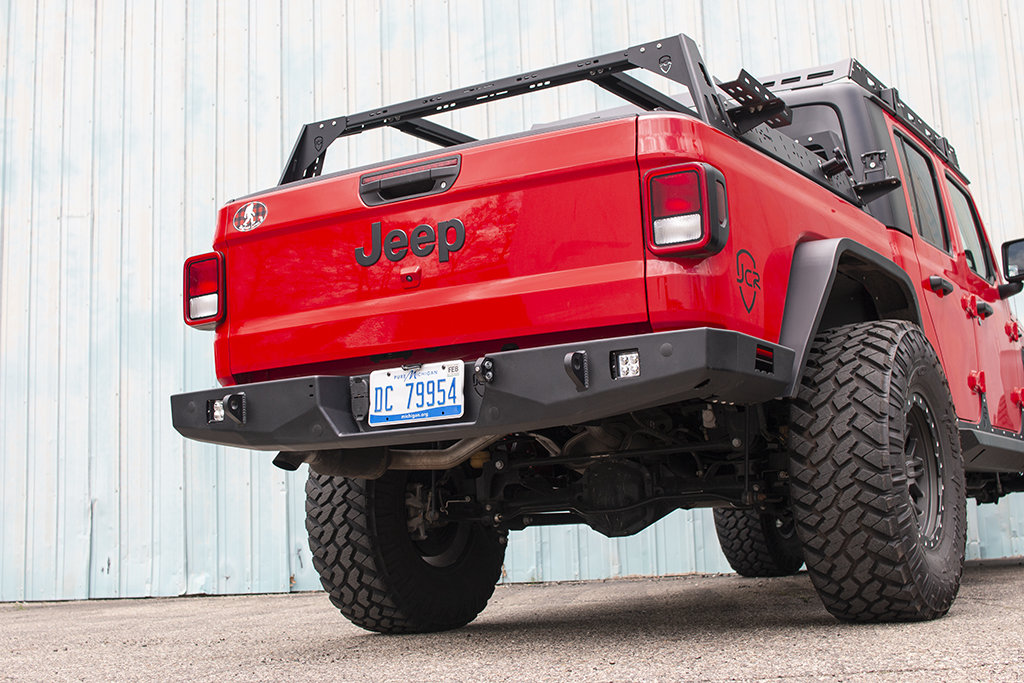 JCR Offroad JTRVPC Vanguard Rear Bumper in Black for 2021 Jeep