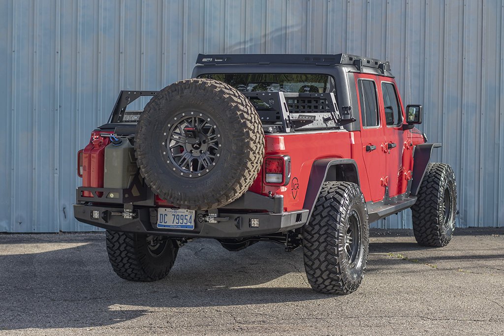 JCR Offroad JTRV PC Vanguard Rear Bumper in Black for 20 21 Jeep
