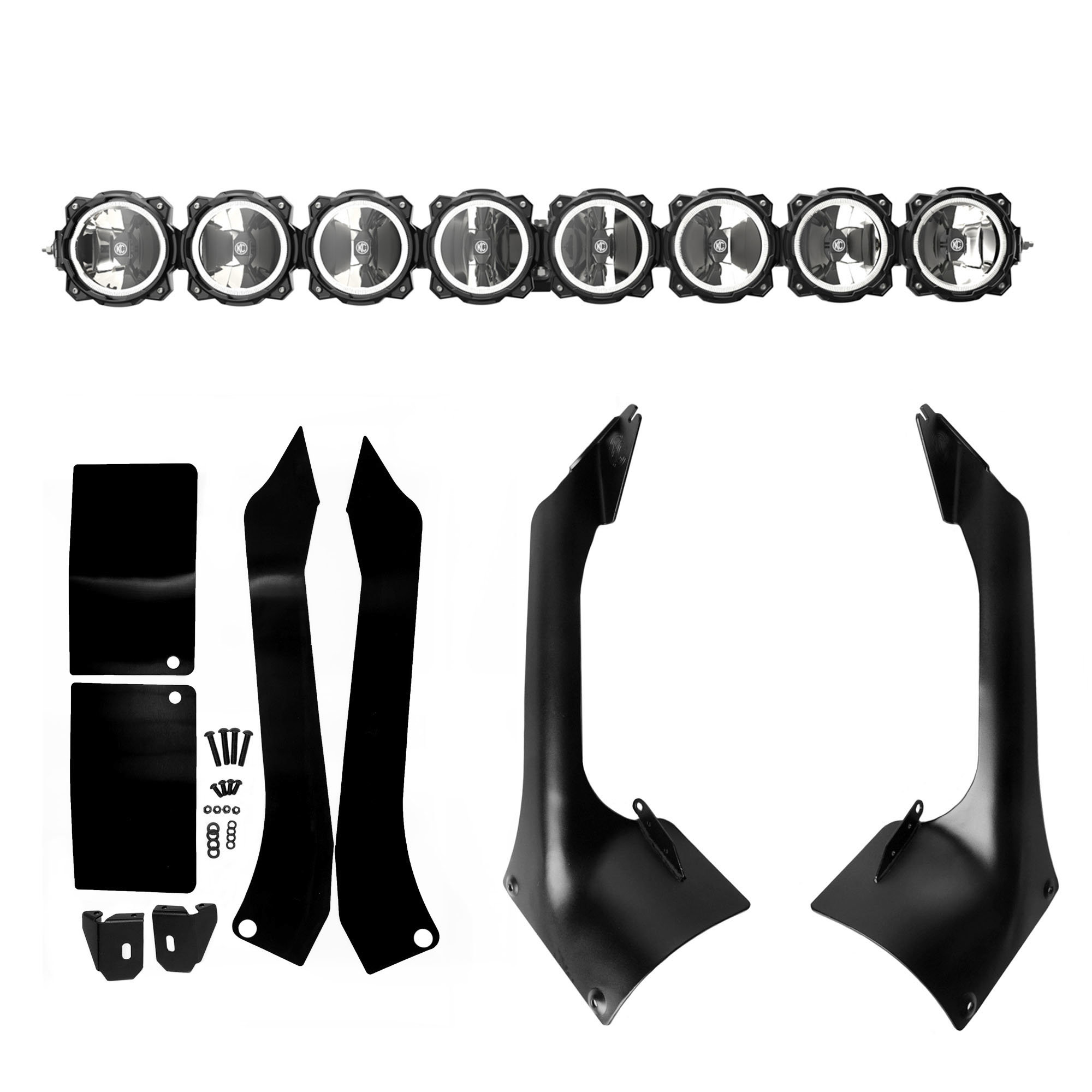 KC HiLiTES 91336 Gravity Pro6 LED Light Bar Kit for 18-21 Jeep Wrangler JL  and Gladiator JT