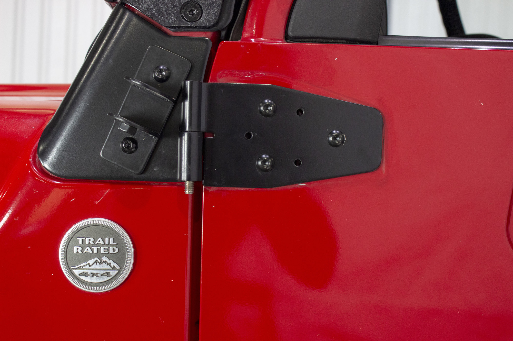Pair Rear Tailgate Door Hinges For Jeep Wrangler JK 2007-2018 - Powder Coated Black Steel, Bolt-On (BT-2008029)