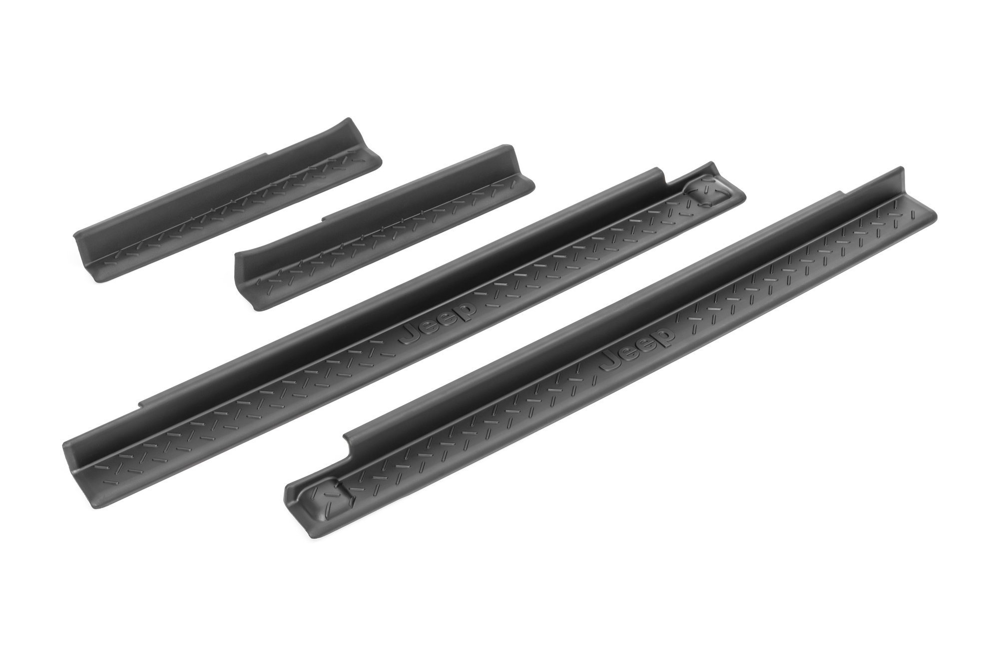 Mopar 82210106AB Door Sill Kit in Black Plastic with Jeep Logo for 07-18 Jeep  Wrangler Unlimited JK 4 Door | Quadratec