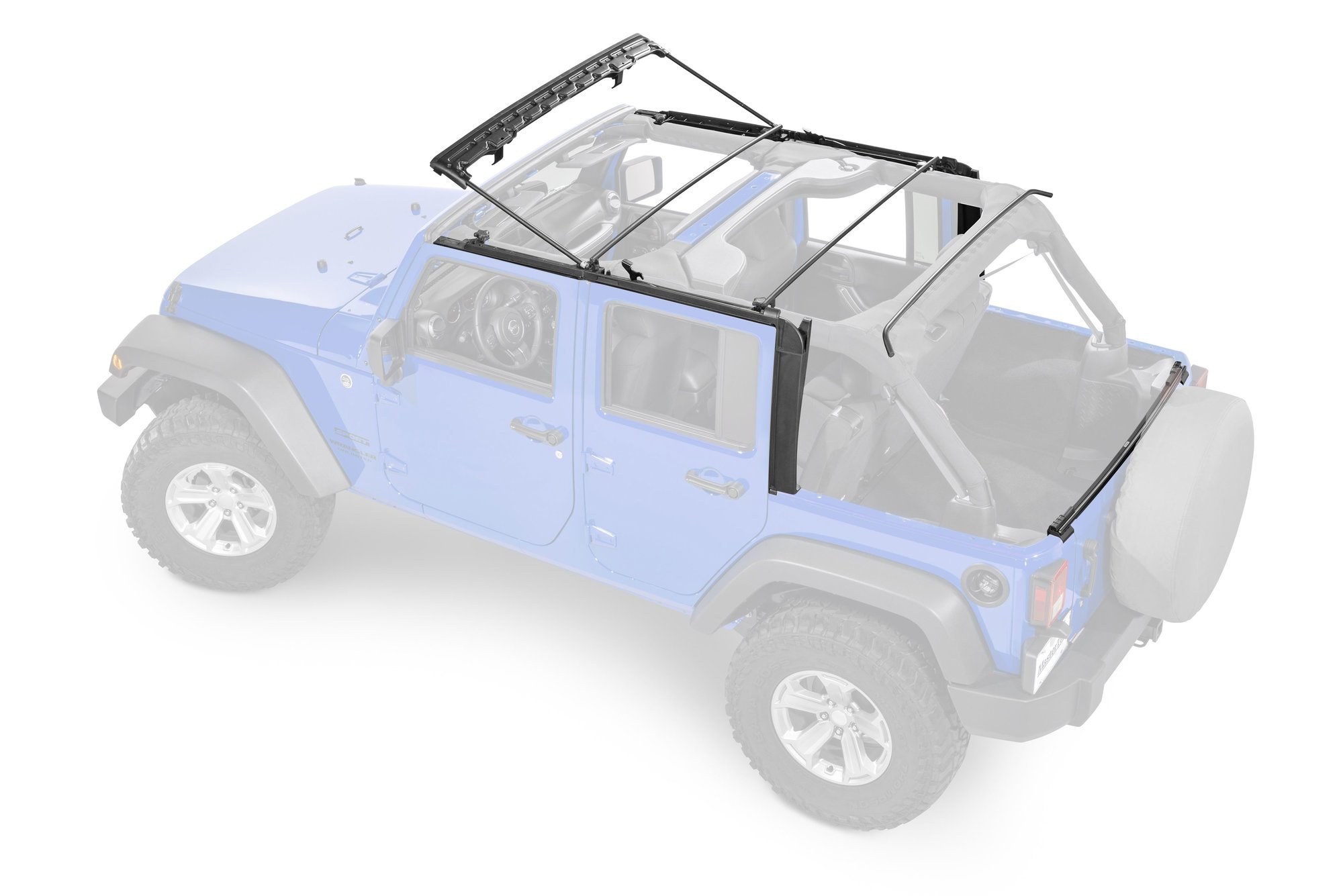 MasterTop SkyMaster® Frameless Fastback Soft Top for 07-18 Jeep 
