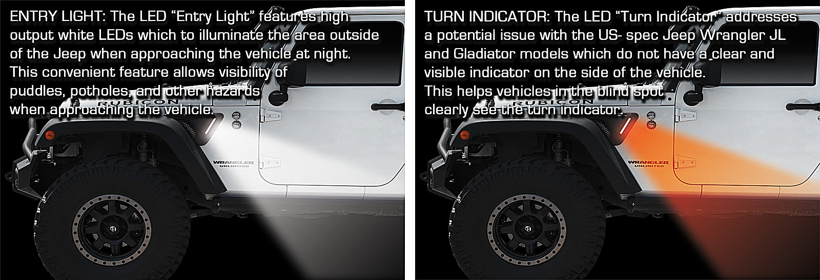 Oracle Lighting 5873-504 Sidetrack Fender LED Lighting System for 07-18 Jeep  Wrangler JK | Quadratec