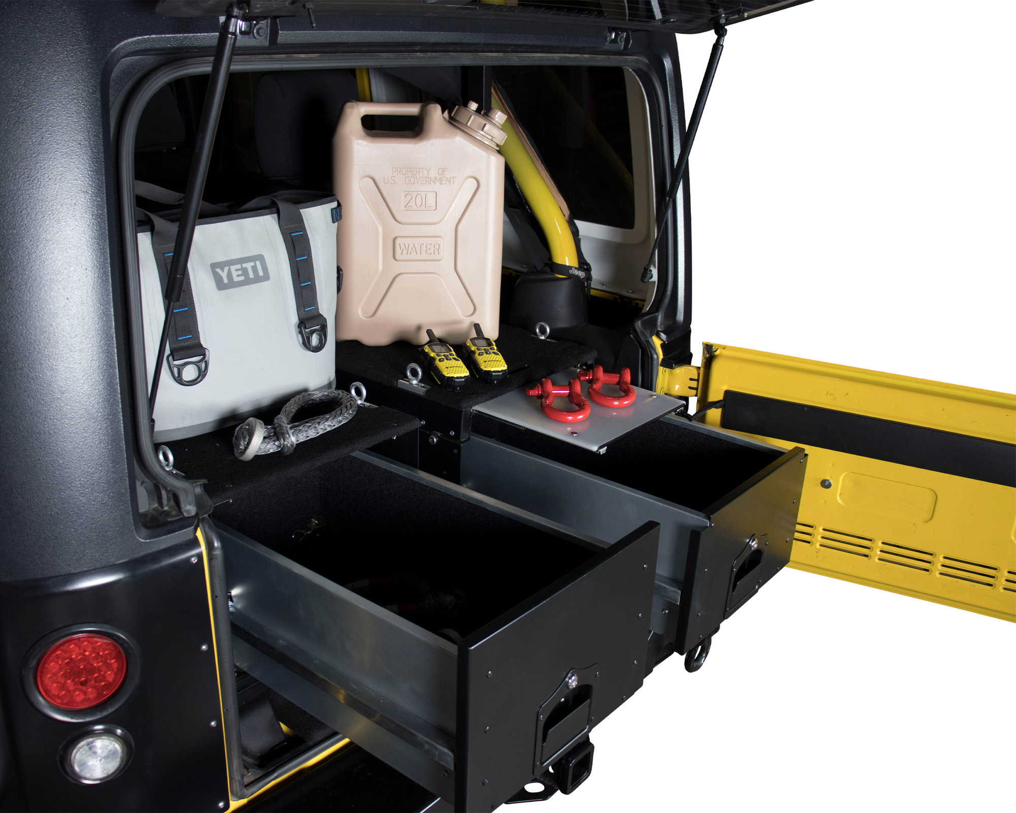 Storage Box, Metal, Slide Out Lockable Drawer, Jeep Wrangler JL/Wrangler  Unlimited (18-24)