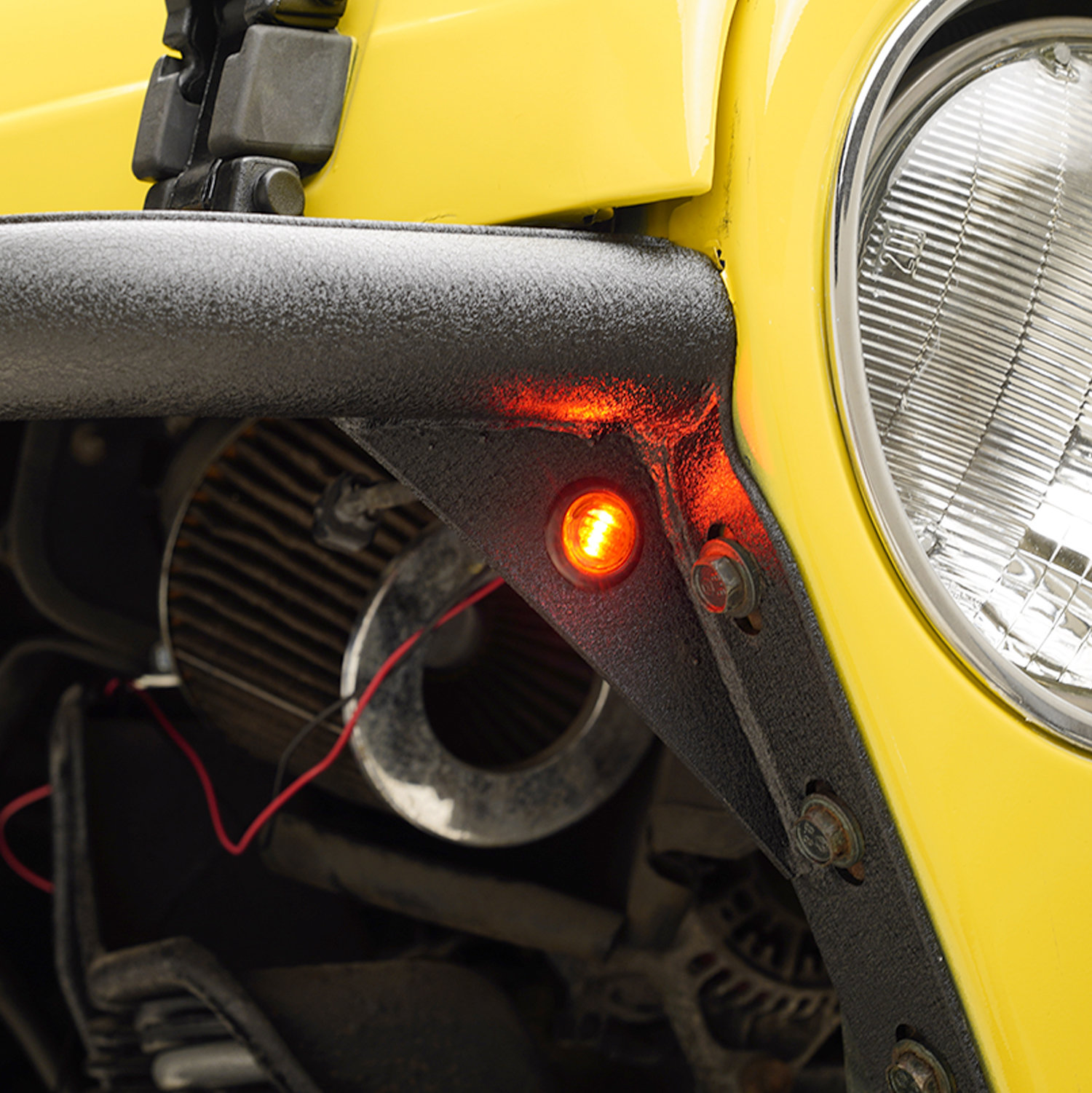 For Jeep Wrangler TJ CJ YJ Front Side Marker light LED Amber Tube Fender Lights 