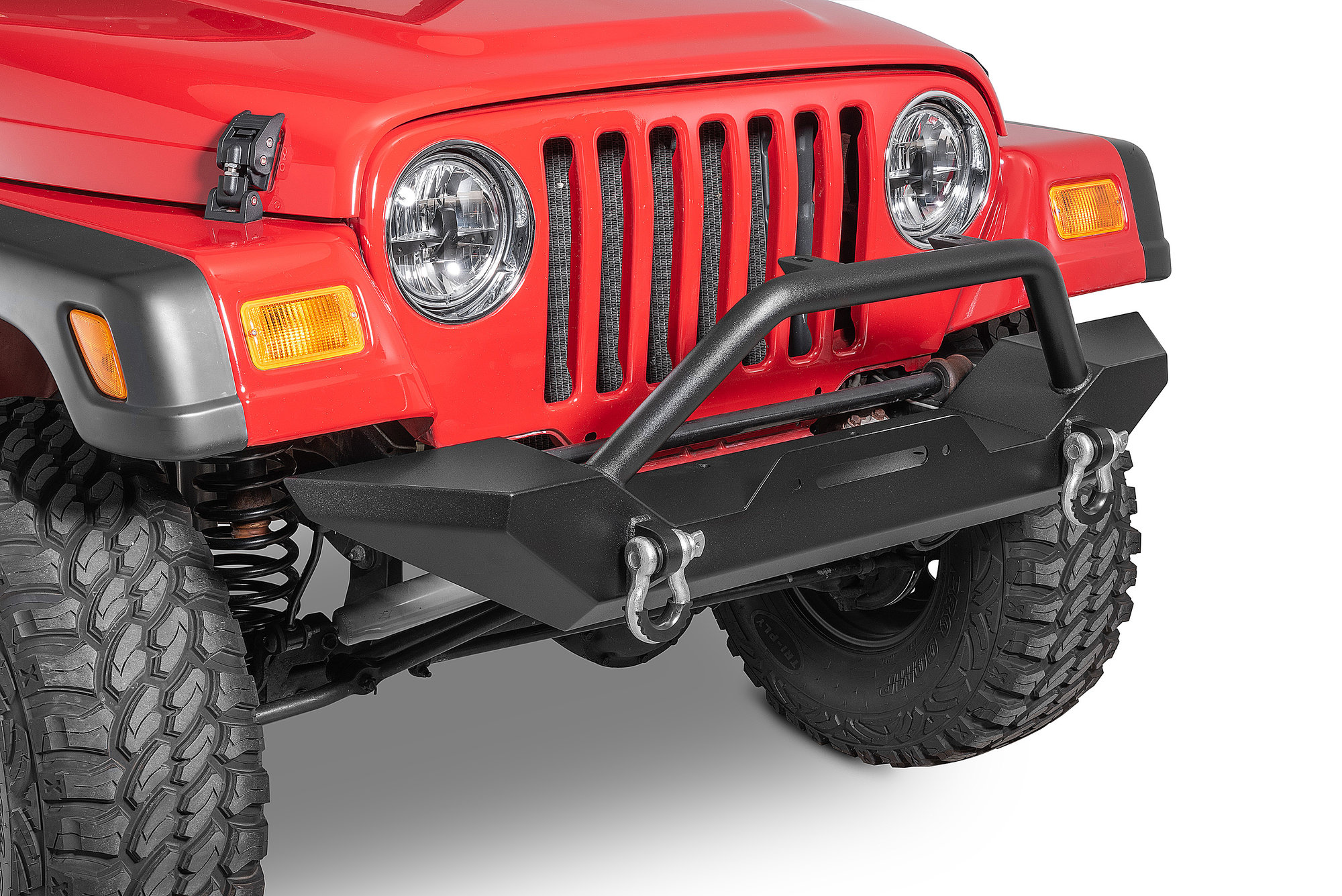 TACTIK Winch Ready Front Bumper with Hoop & D-Rings for 97-06 Jeep Wrangler  TJ & Unlimited | Quadratec