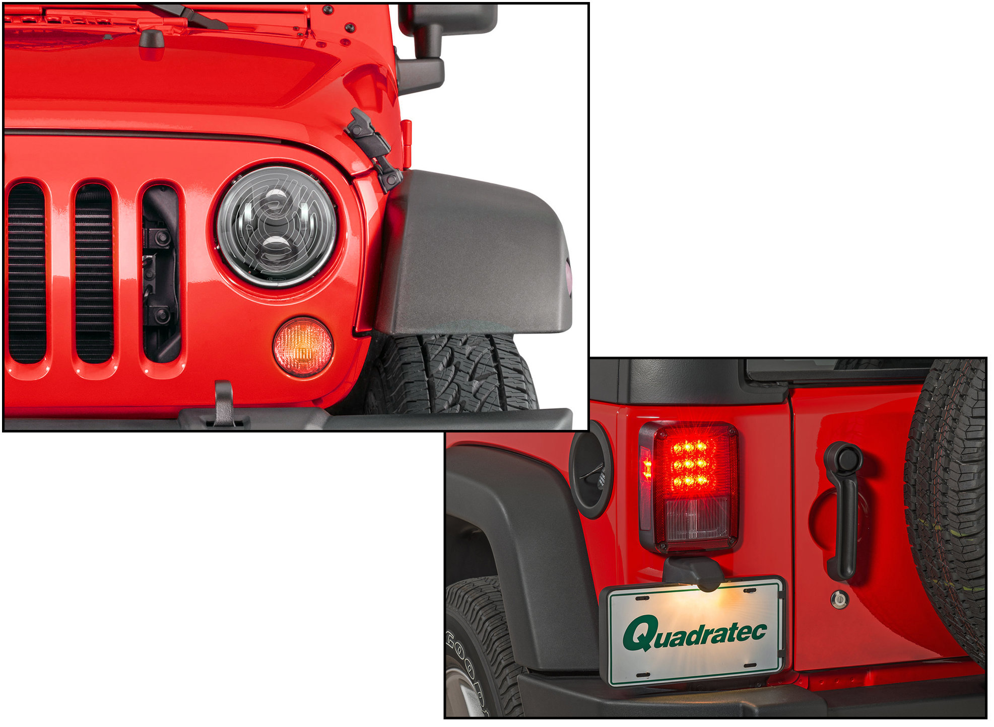 Quadratec Premium Heated LED Projector Beam Headlights & LED Tail Lights  for 07-18 Jeep Wrangler JK | Quadratec