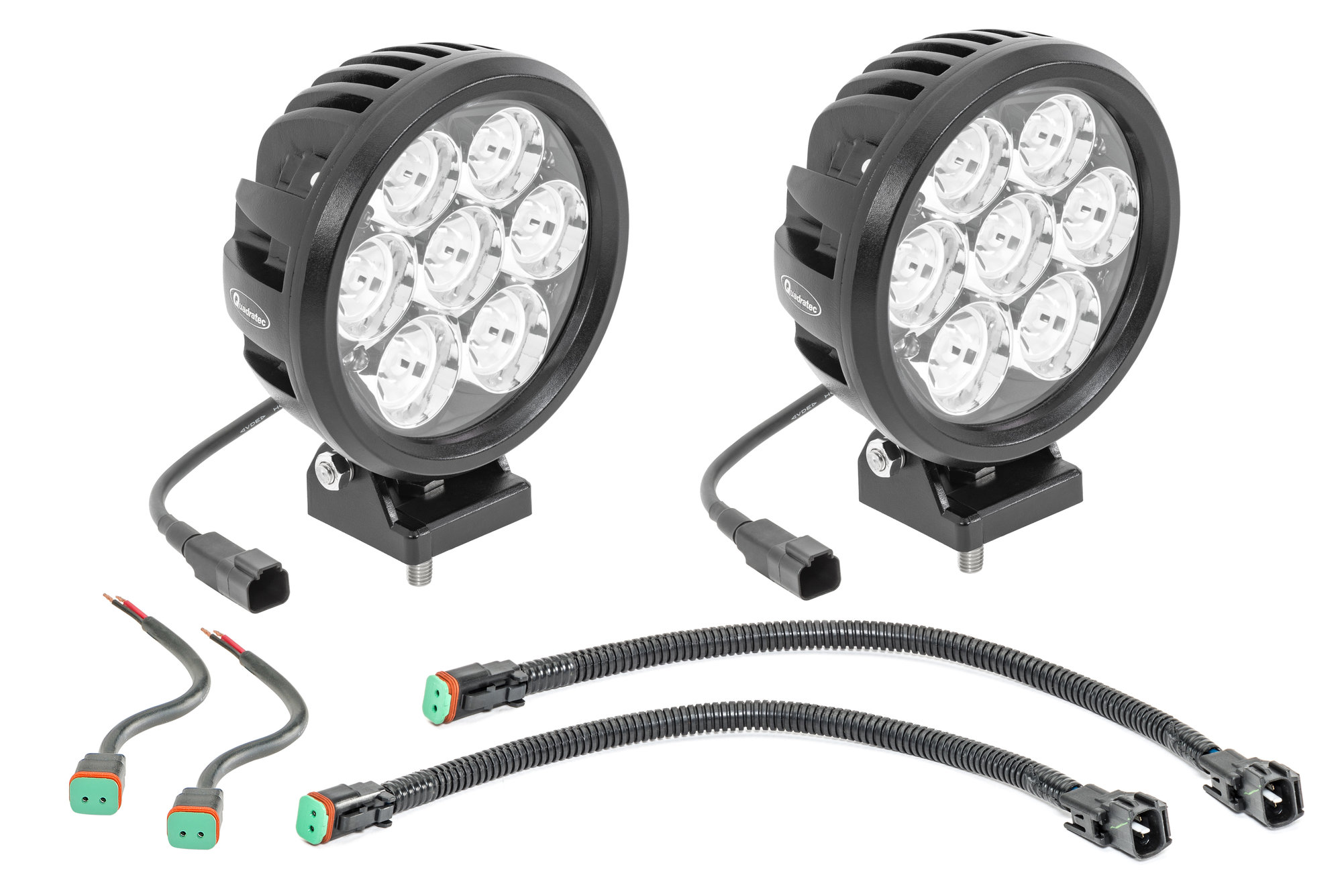Quadratec Hi Performance 6 Round Led Light Kit For 97 06 Jeep Wrangler Tj Unlimited Quadratec