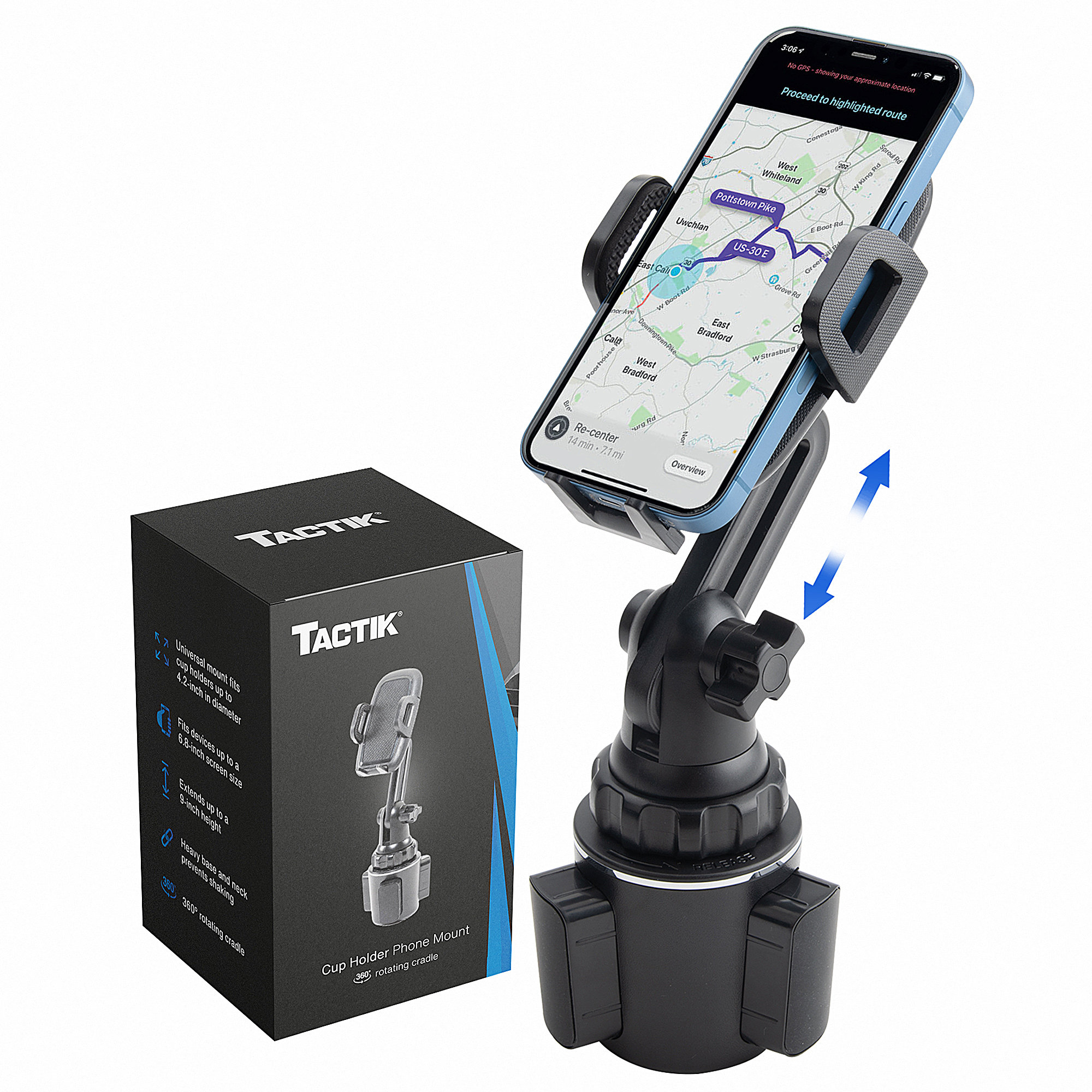 TACTIK SLT-JK987 Universal Cup Holder Cell Phone Mount