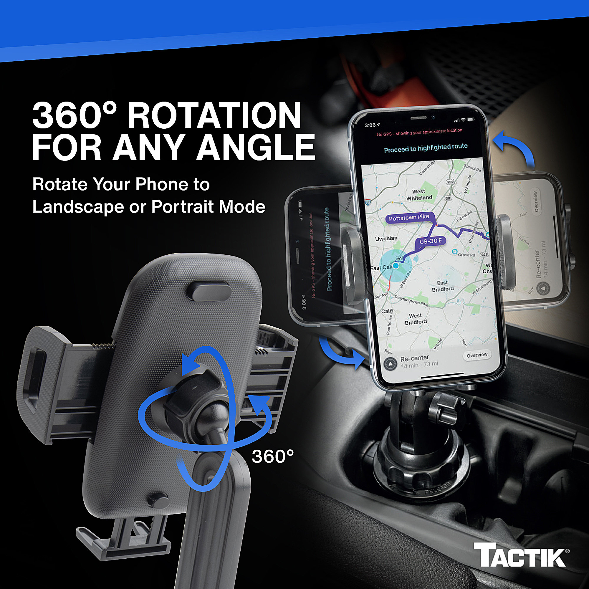 Tech Theory Cup Holder Car Phone Mount & Adjustable Tray – Aduro Products