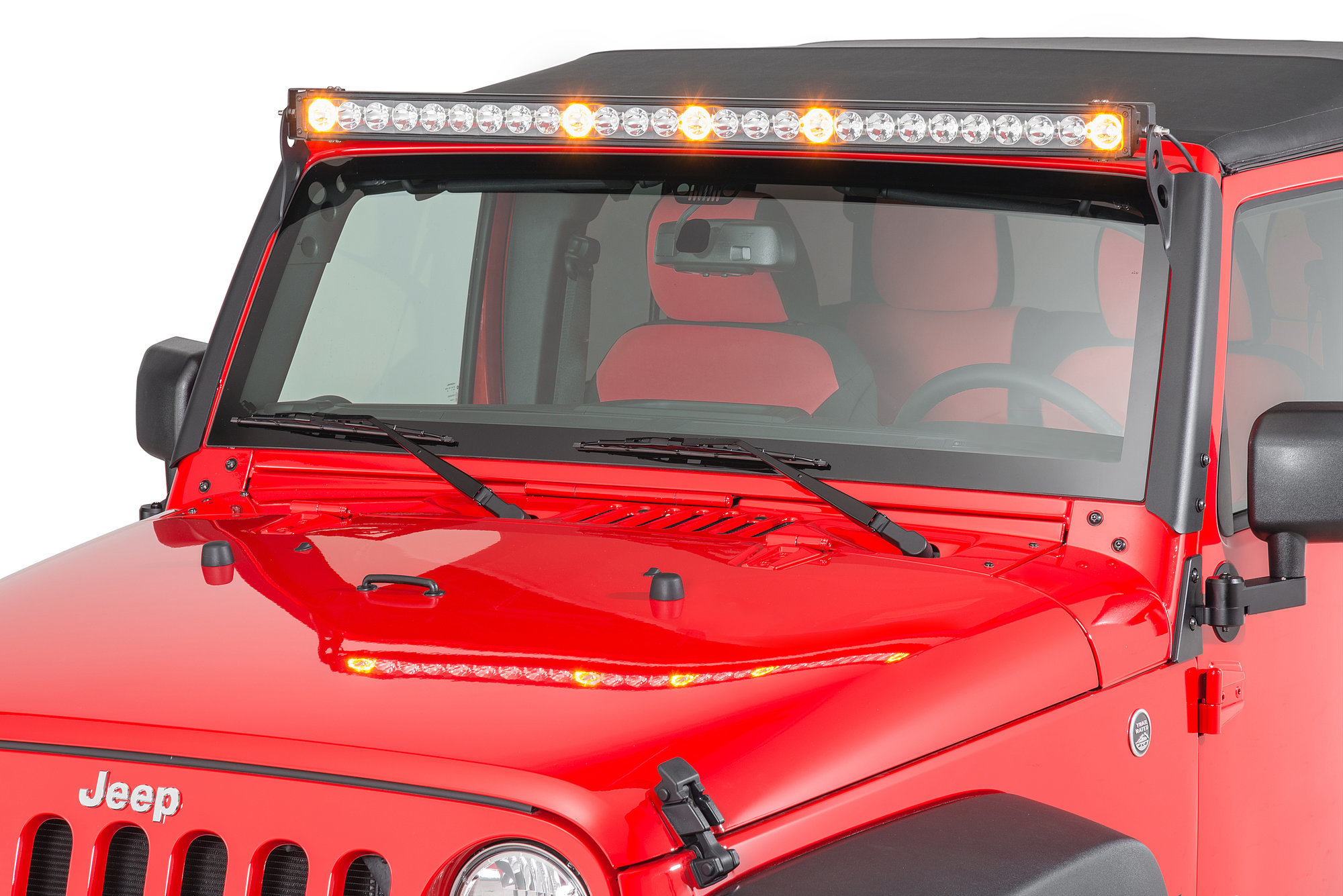 Quadratec J5 LED Light Bar with 2 Bolt Style Windshield Mounting Brackets  for 07-18 Jeep Wrangler JK | Quadratec