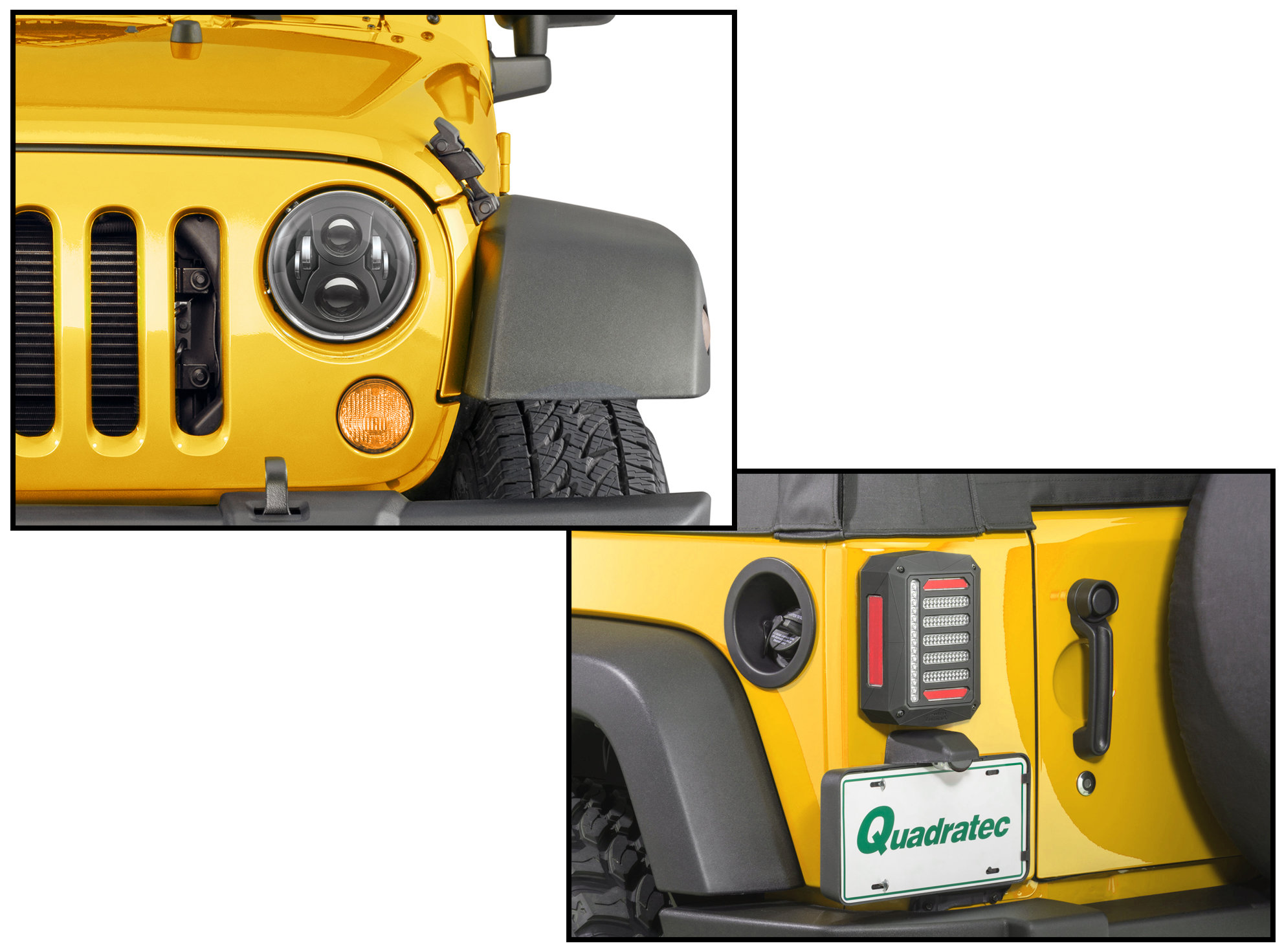 Quadratec Premium LED Projector Headlights & Putco LED Tail Lights for