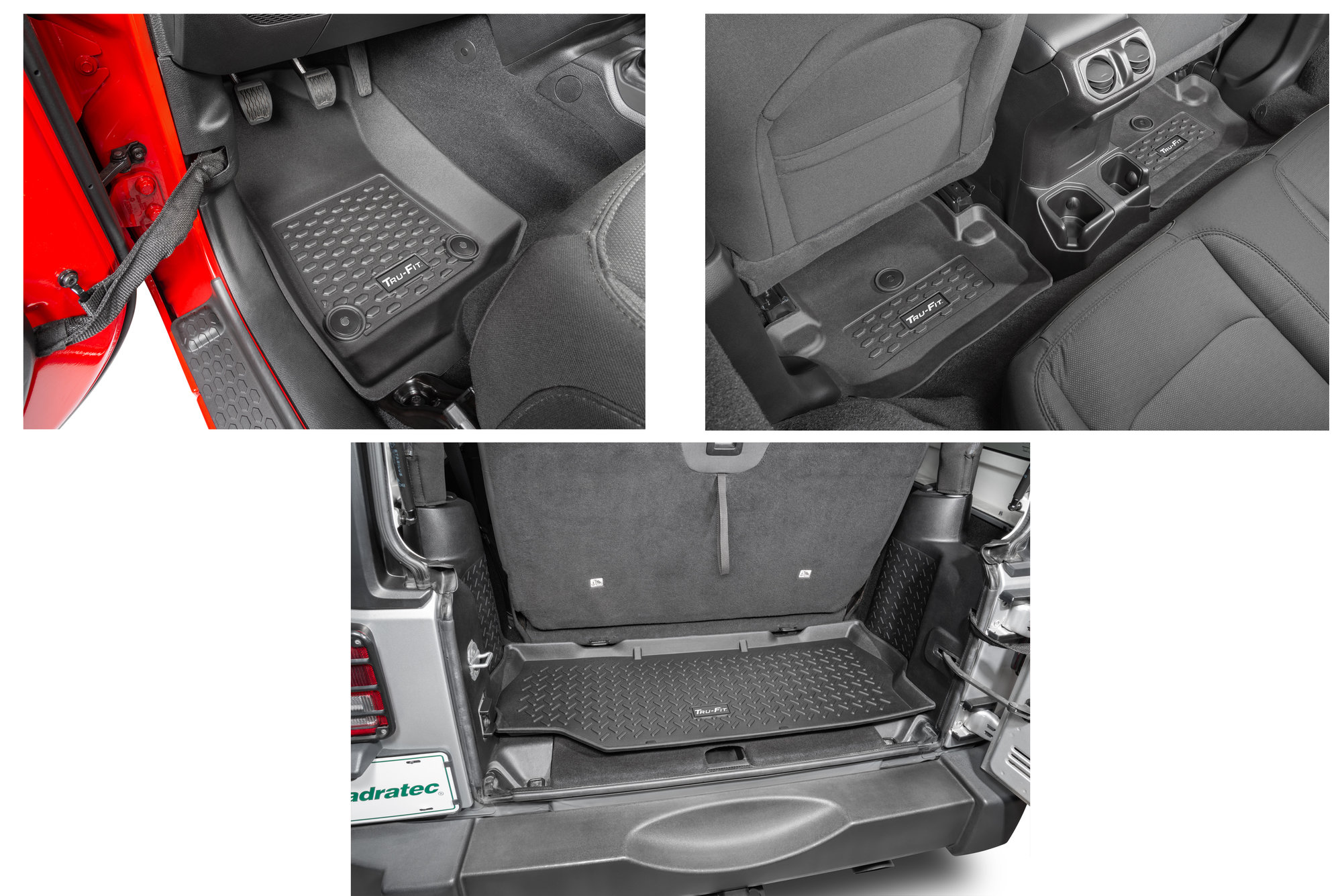 Quadratec Tru-Fit® Floor Liner Triple Combo for 18-22 Jeep Wrangler JL 2- Door | Quadratec