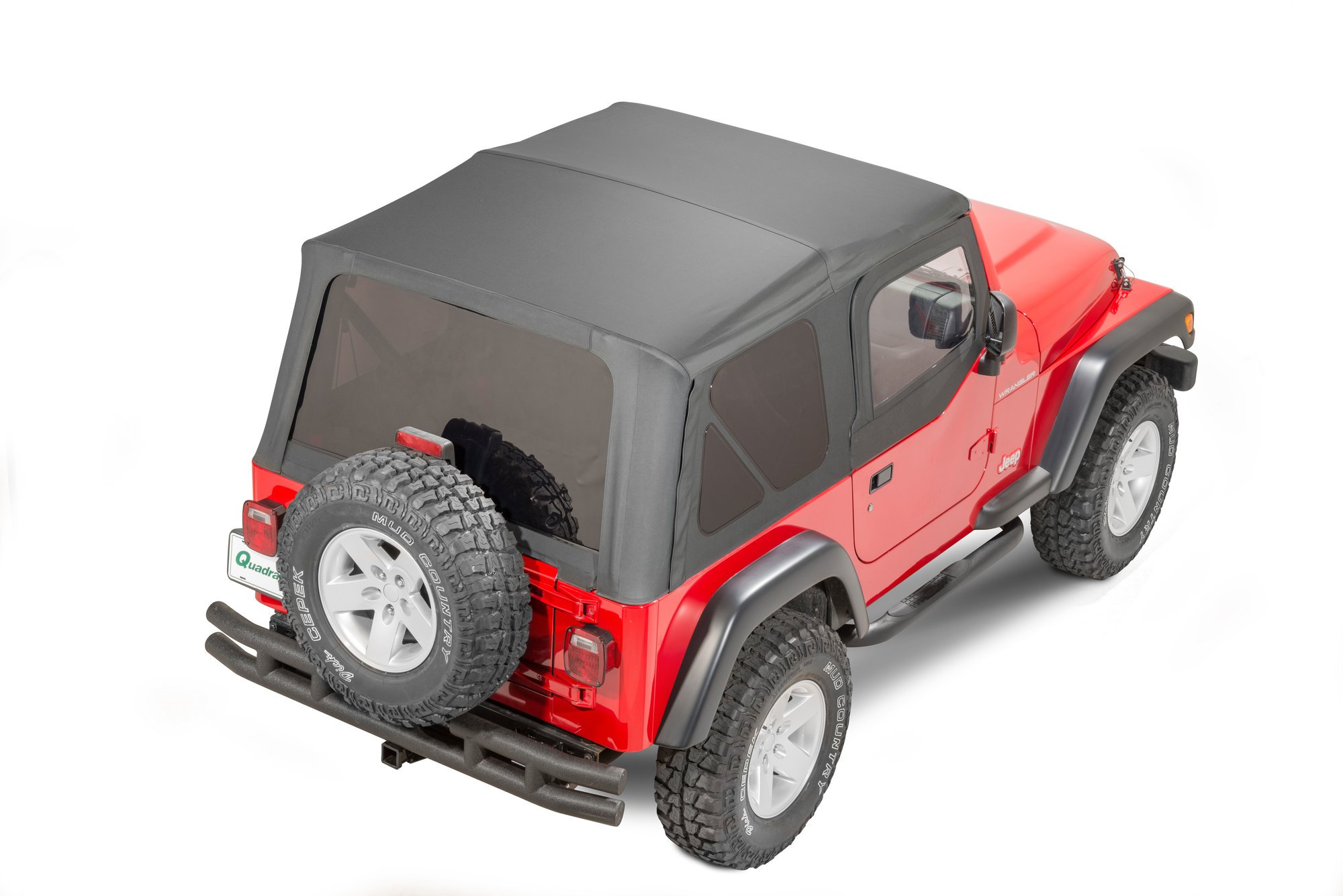 QuadraTop Gen II Complete Premium Soft Top with Tinted Windows & Upper  Doors in Black Diamond Sailcloth for 97-06 Jeep Wrangler TJ | Quadratec