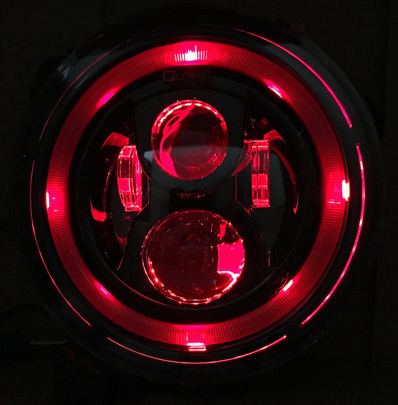 Quake LED QTE559 RGB 9" LED Headlights with DRL Halo for 1821 Jeep