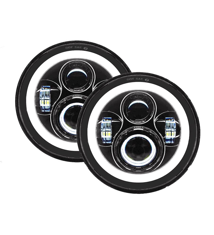 Ridroid 7" LED Headlight + 4" Fog Light + Turn Signal + Fender Light Kit For Jeep Wrangler JK (2007-2017) – 8000 Lumens, DOT