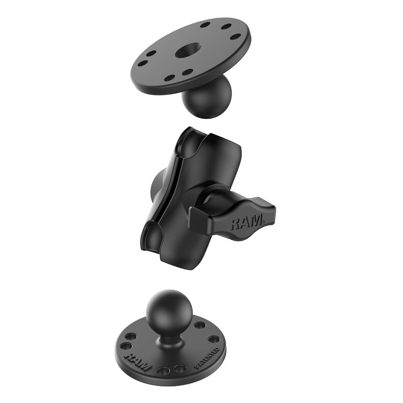 Ram Mounts RAMB101UA Universal Double Ball Mount with Two Round