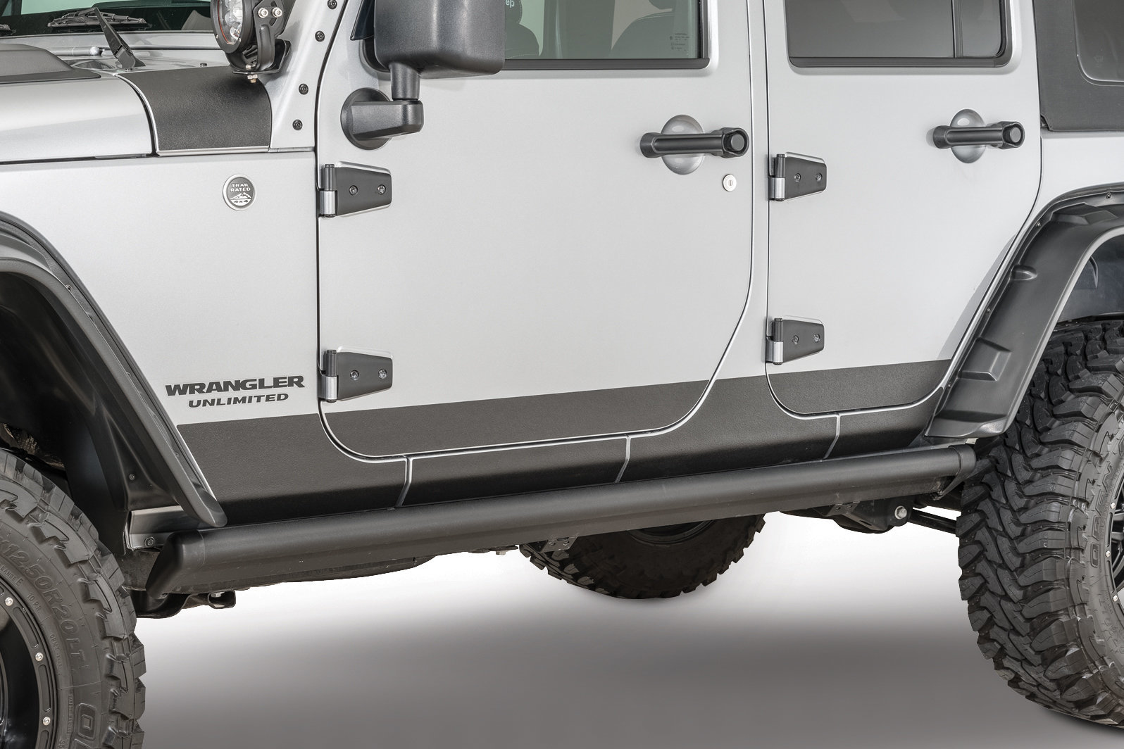 Rampage Products Rhino Lining Rocker Panel Guards for 07-18 Jeep Wrangler JK  | Quadratec