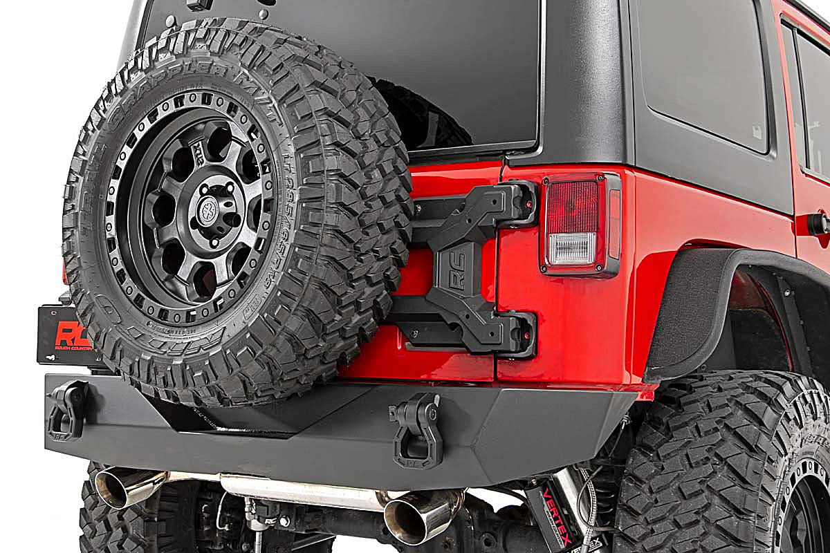 Rough Country 10523 Hinged Spare Tire Carrier Kit for 07 18 Jeep