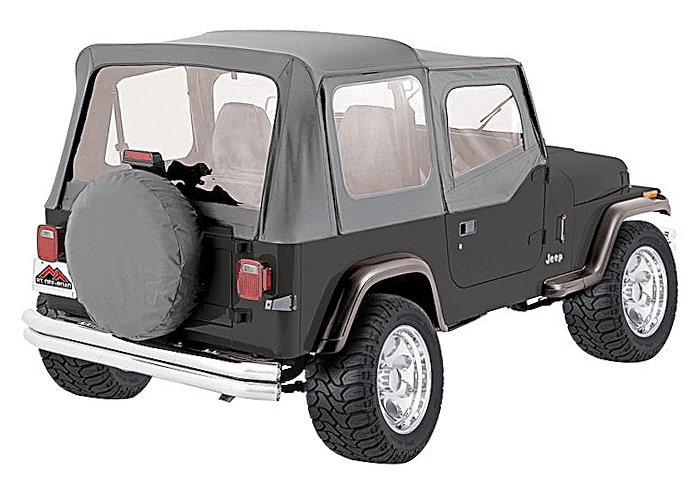 Crown Automotive Replacement Soft Top with Clear Windows for 88-95 Jeep  Wrangler YJ with Half Steel Doors | Quadratec