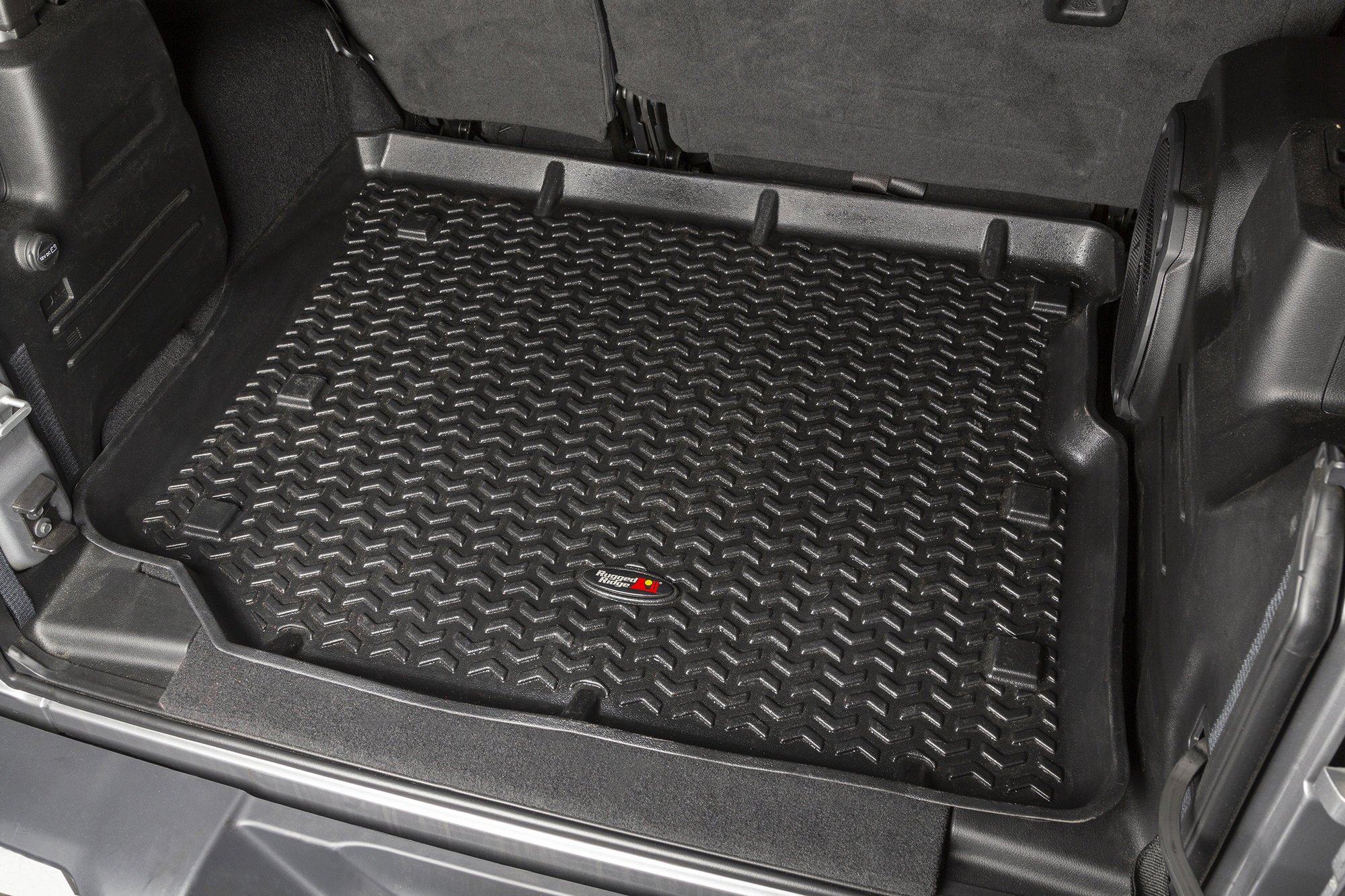 Rugged Ridge 12975.49 Rear Cargo Liner for 18-21 Jeep Wrangler JL Unlimited  with Factory Rear Subwoofer Quadratec