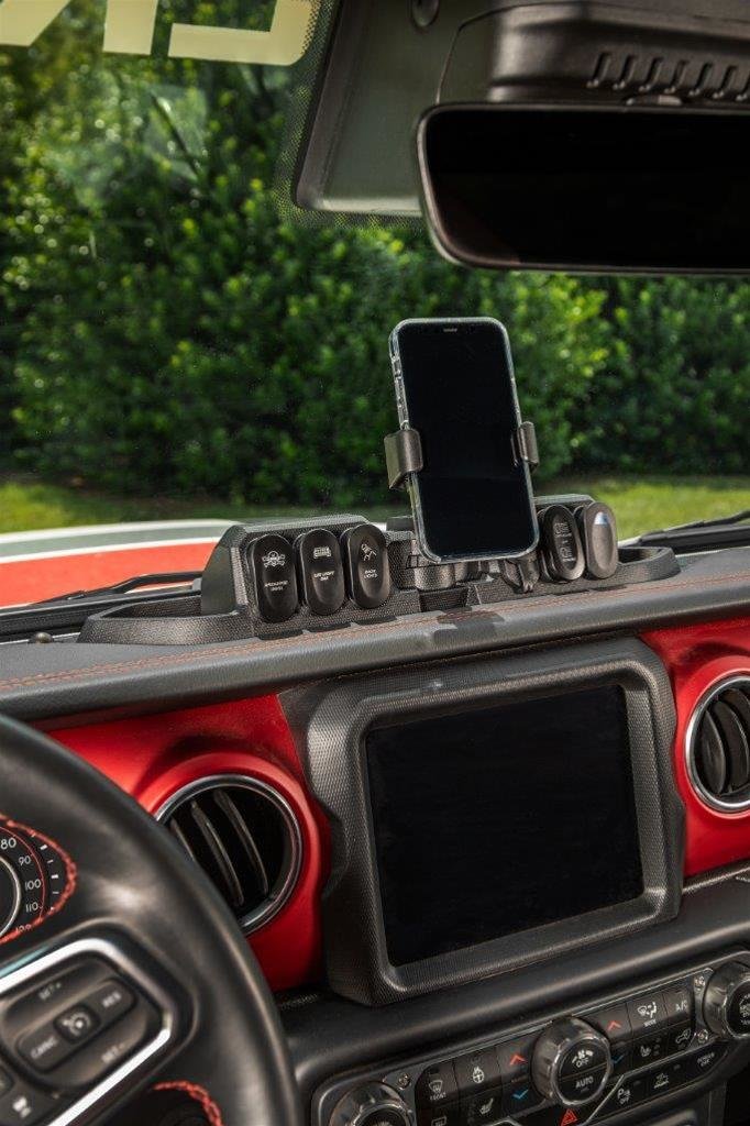Rugged Ridge  Switch Pod with Phone Holder for 18-22 Jeep Wrangler  JL & Gladiator JT | Quadratec