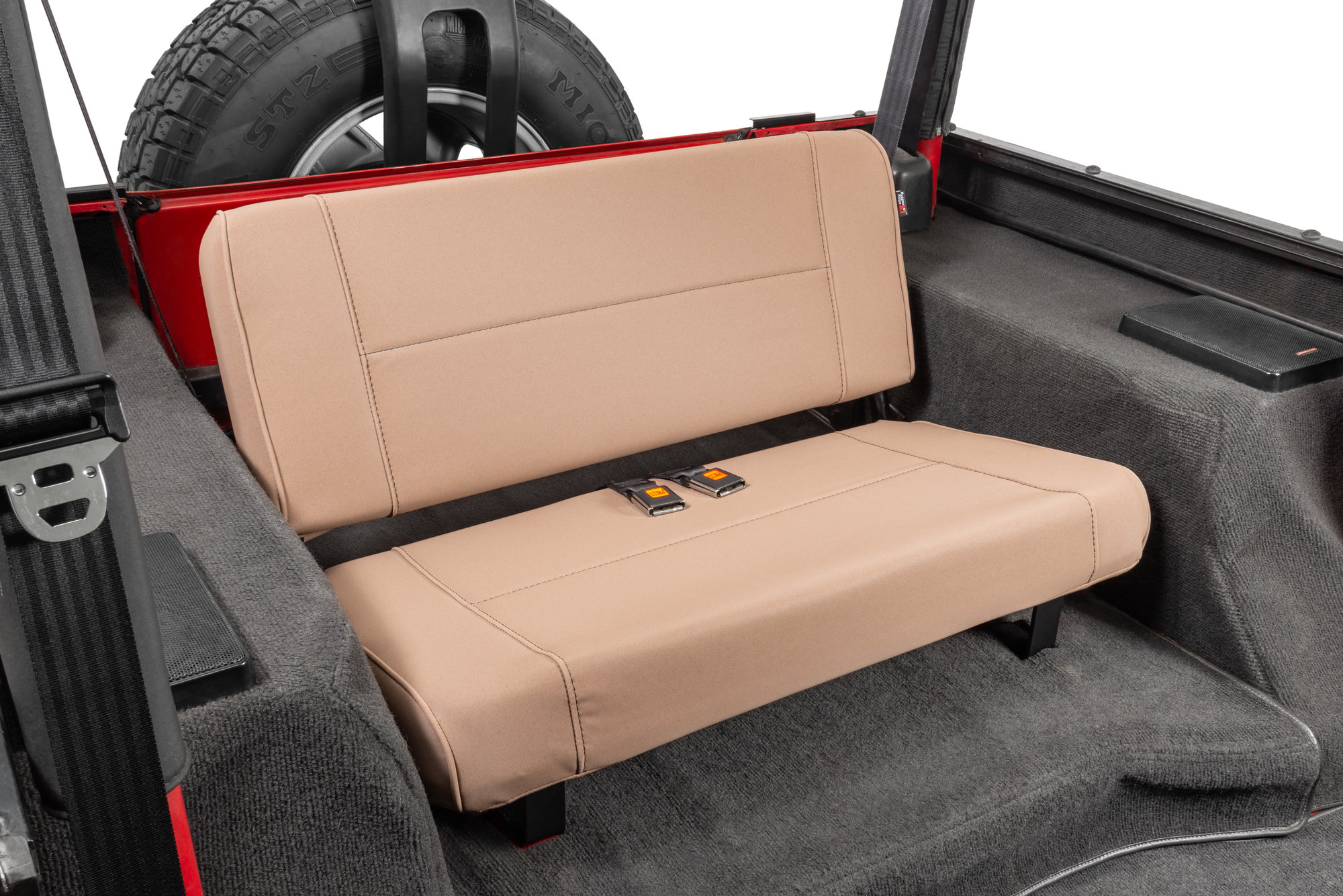 Rugged Ridge Fixed Vinyl Rear Seat for 76-95 Jeep CJ & Wrangler YJ |  Quadratec