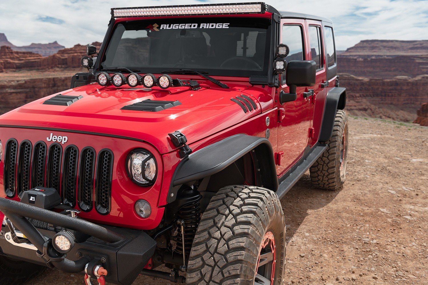 Rugged Ridge 11615.48 Front  Rear Steel Tube Fender Flares for 07-18 Jeep  Wrangler JK Quadratec