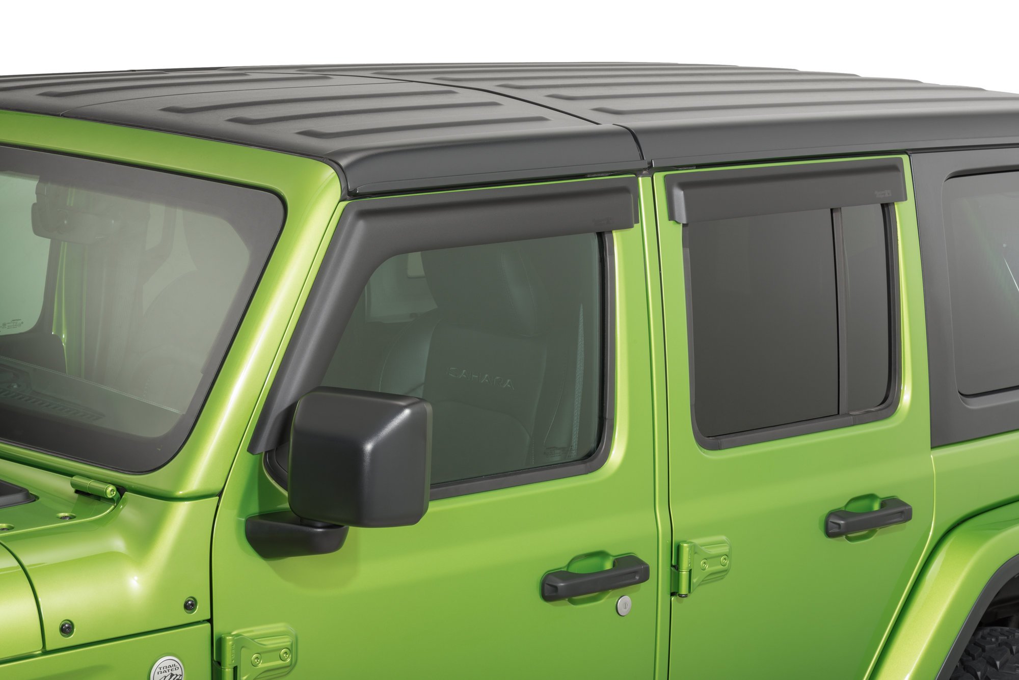 Rugged Ridge  Front and Rear Window Visors in Matte Black for 18-20 Jeep  Wrangler JL Unlimited & Gladiator JT | Quadratec