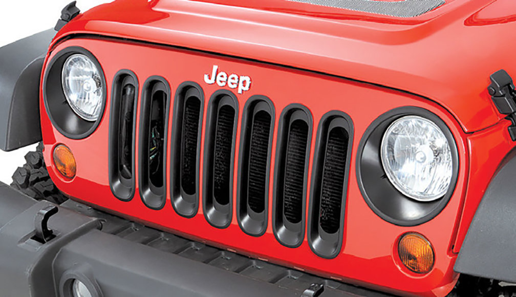 Rugged Ridge  Headlight Trim in Black for 07-18 Jeep Wrangler JK |  Quadratec