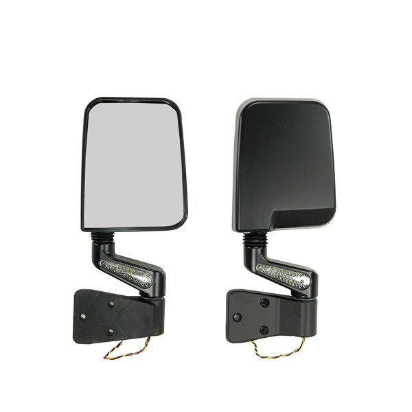 Rugged Ridge  LED Mirrors in Black for 87-02 Jeep Wrangler YJ & TJ  | Quadratec