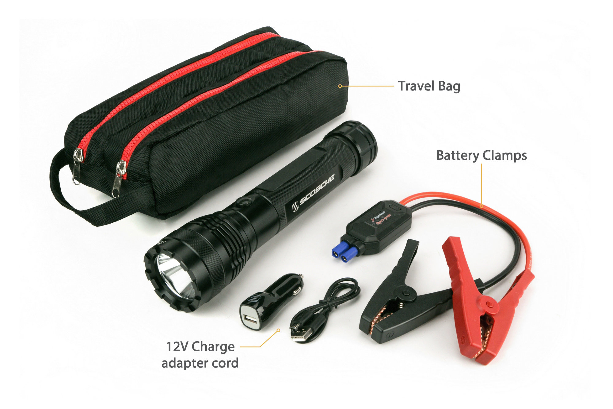 Scosche PBJF400 PowerUp 400 Portable 1000 Lumen LED Flashlight & Jump  Starter