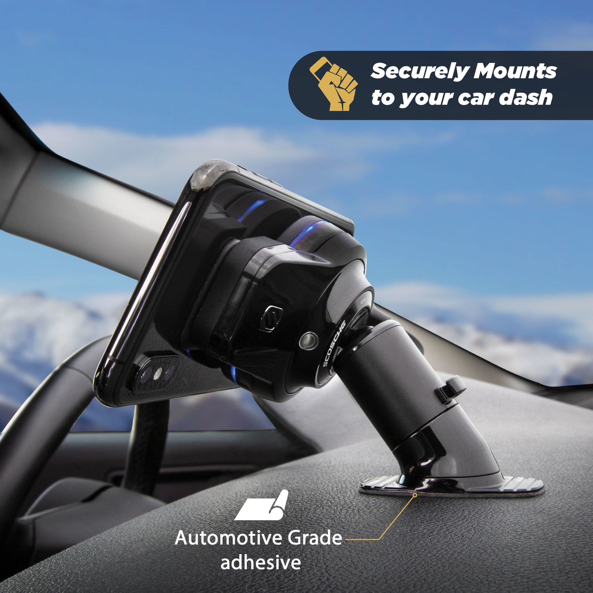 Scosche MCQDXTET MagicMount™ Charge 3 QIWireless Smartphone/GPS Dash Mount Quadratec