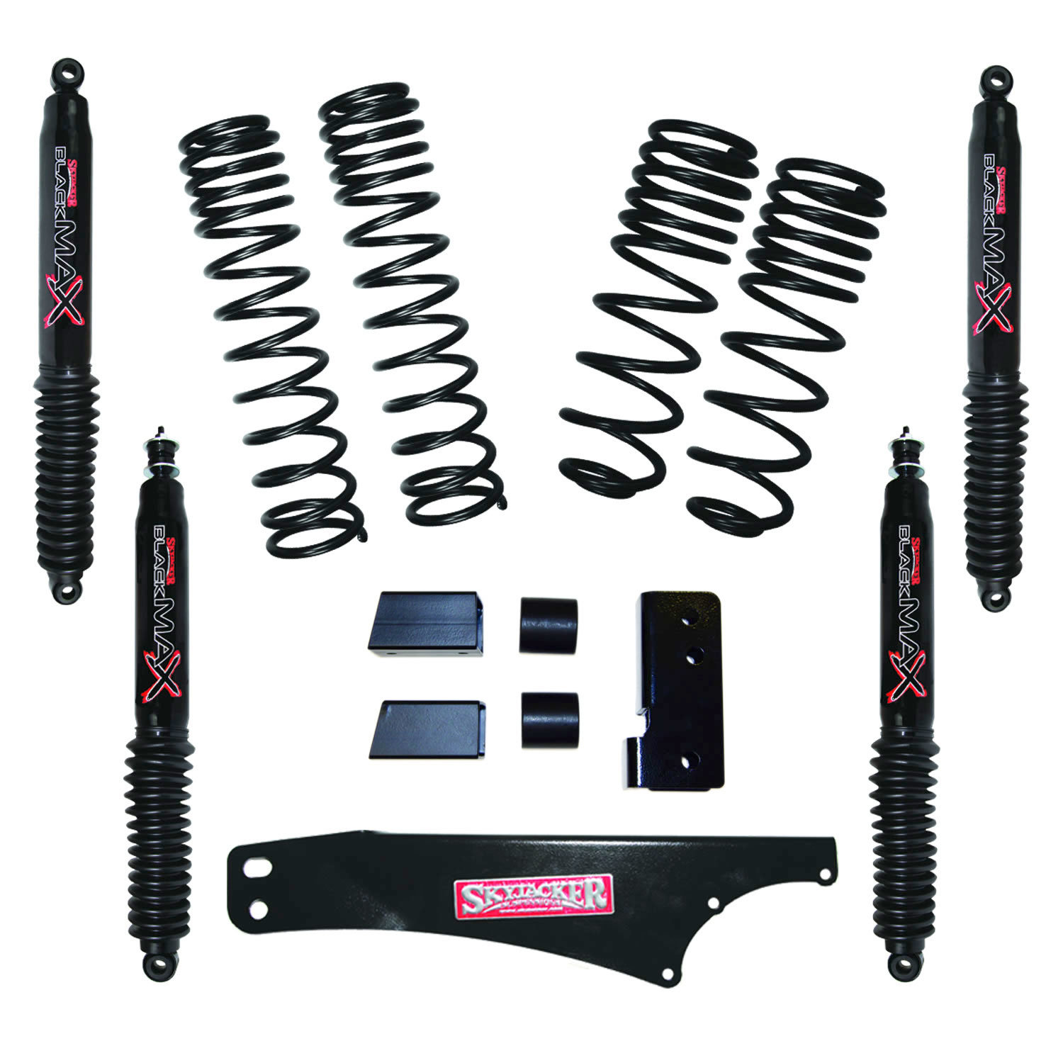 Skyjacker  Dual Rate Long Travel Coil Suspension System with Shocks  for 07-18 Jeep Wrangler JK Unlimited 4 Door | Quadratec
