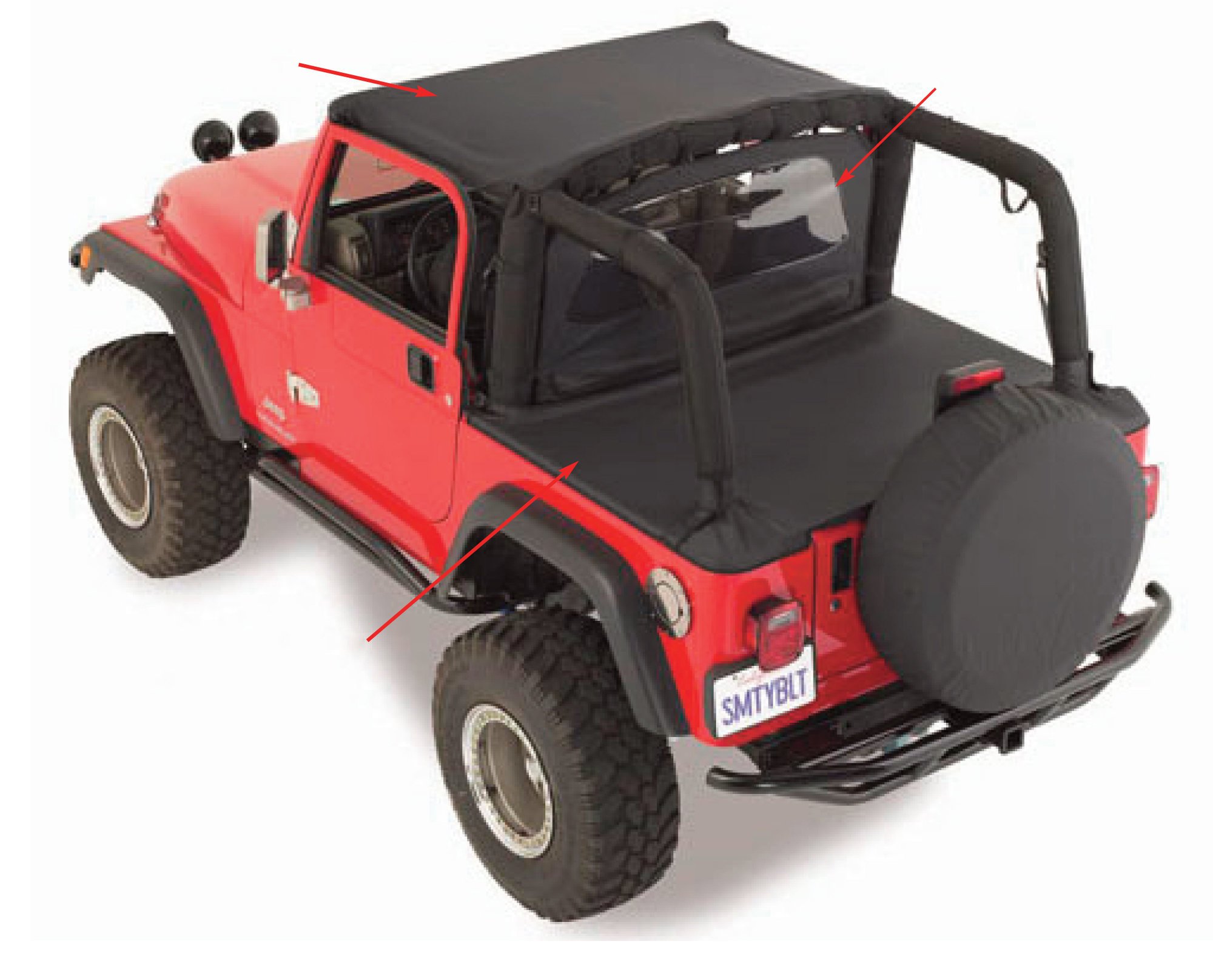 Smittybilt Tonneau Cover for 97-06 Jeep Wrangler TJ with Factory Soft Top |  Quadratec