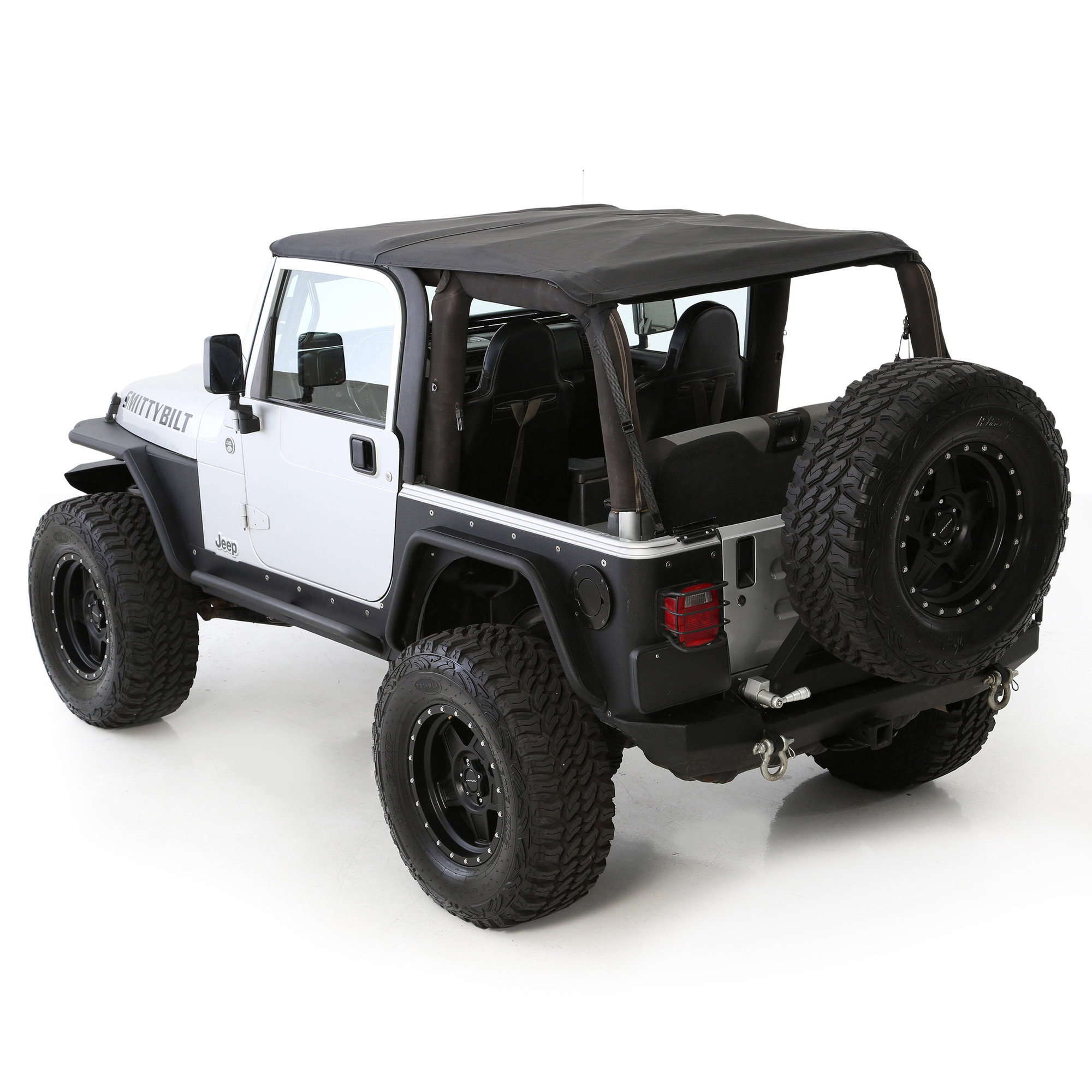 Smittybilt 9973235 Bowless Combo Soft Top for 97-06 Jeep Wrangler TJ |  Quadratec