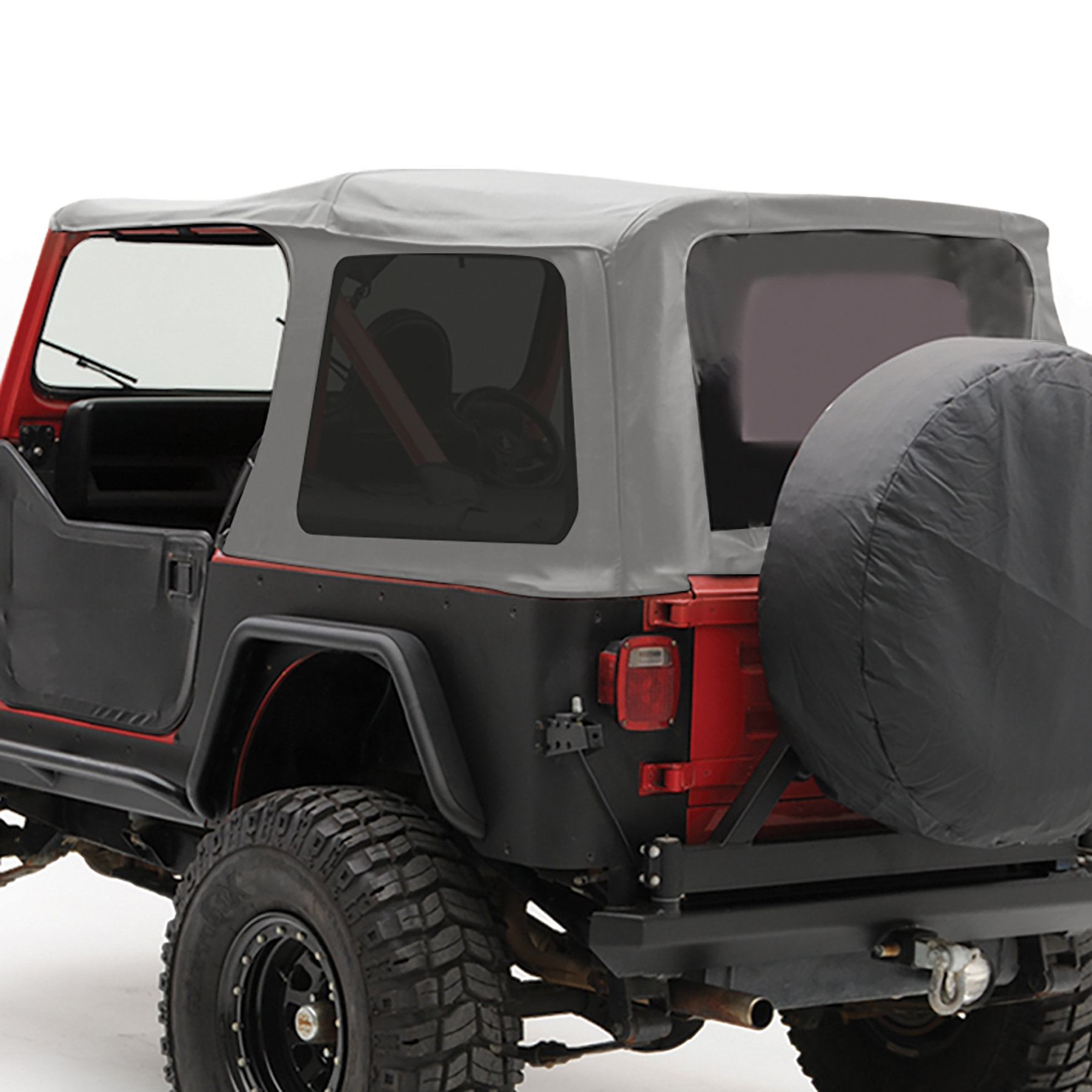 Smittybilt Replacement Soft Top with Upper Door Skins & Tinted Windows for  88-95 Jeep Wrangler YJ | Quadratec