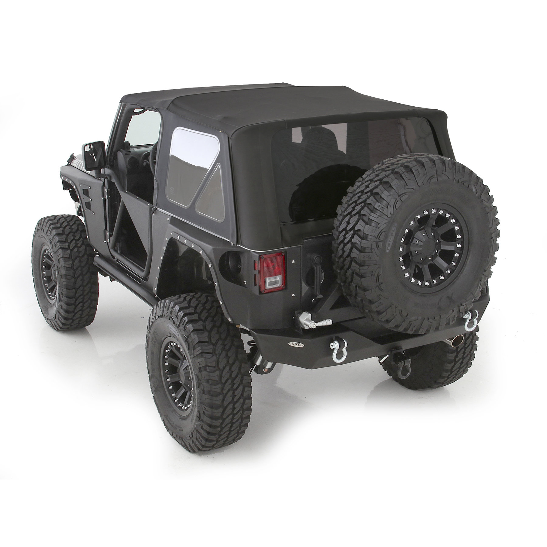 Smittybilt 9070235 Replacement Soft Top with Tinted Windows in Black  Diamond for 07-09 Jeep Wrangler JK 2 Door | Quadratec