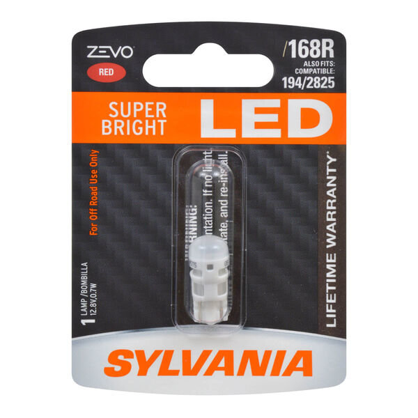 Sylvania 168RLED.BP2 #168R Red Zevo LED Mini 2 Pack